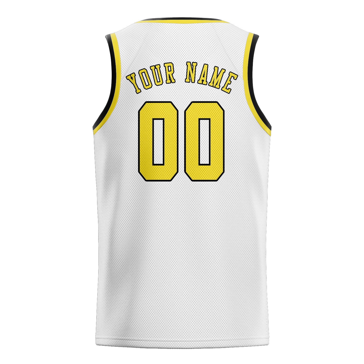 Maillot de basketball personnalisé blanc et jaune clair