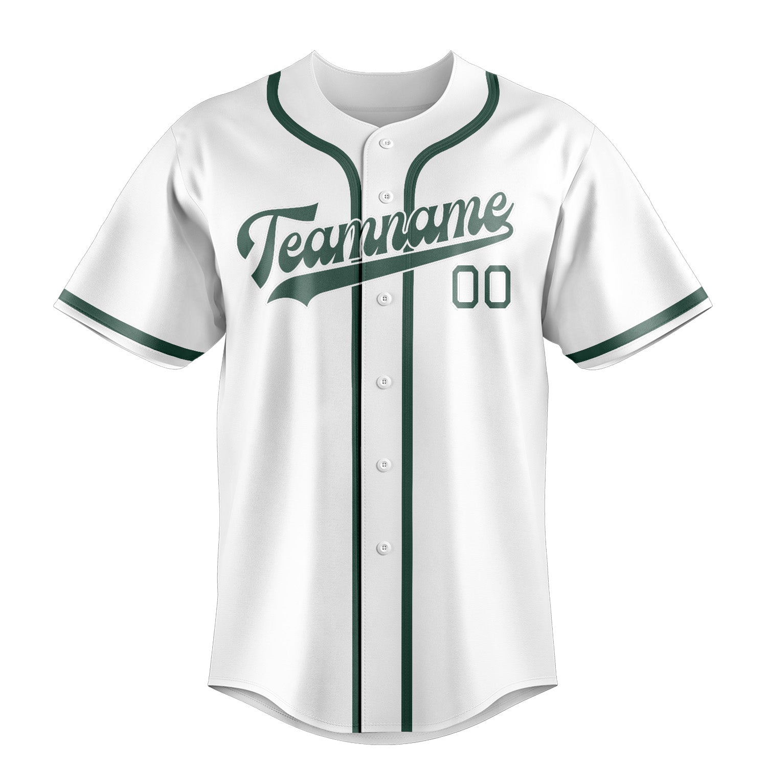 Maillot de baseball personnalisé blanc, bleu et vert