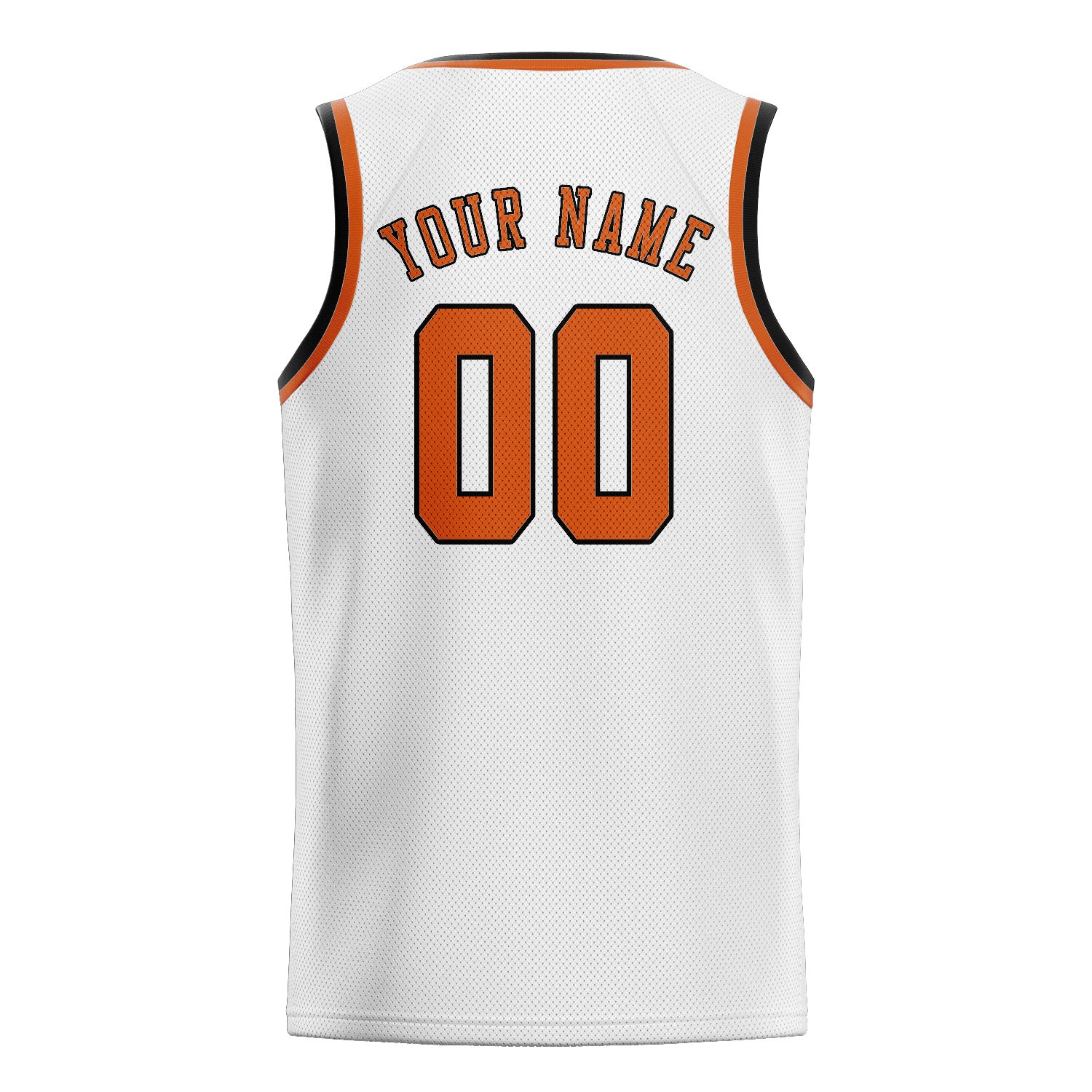 Maillot de basketball personnalisé blanc et orange