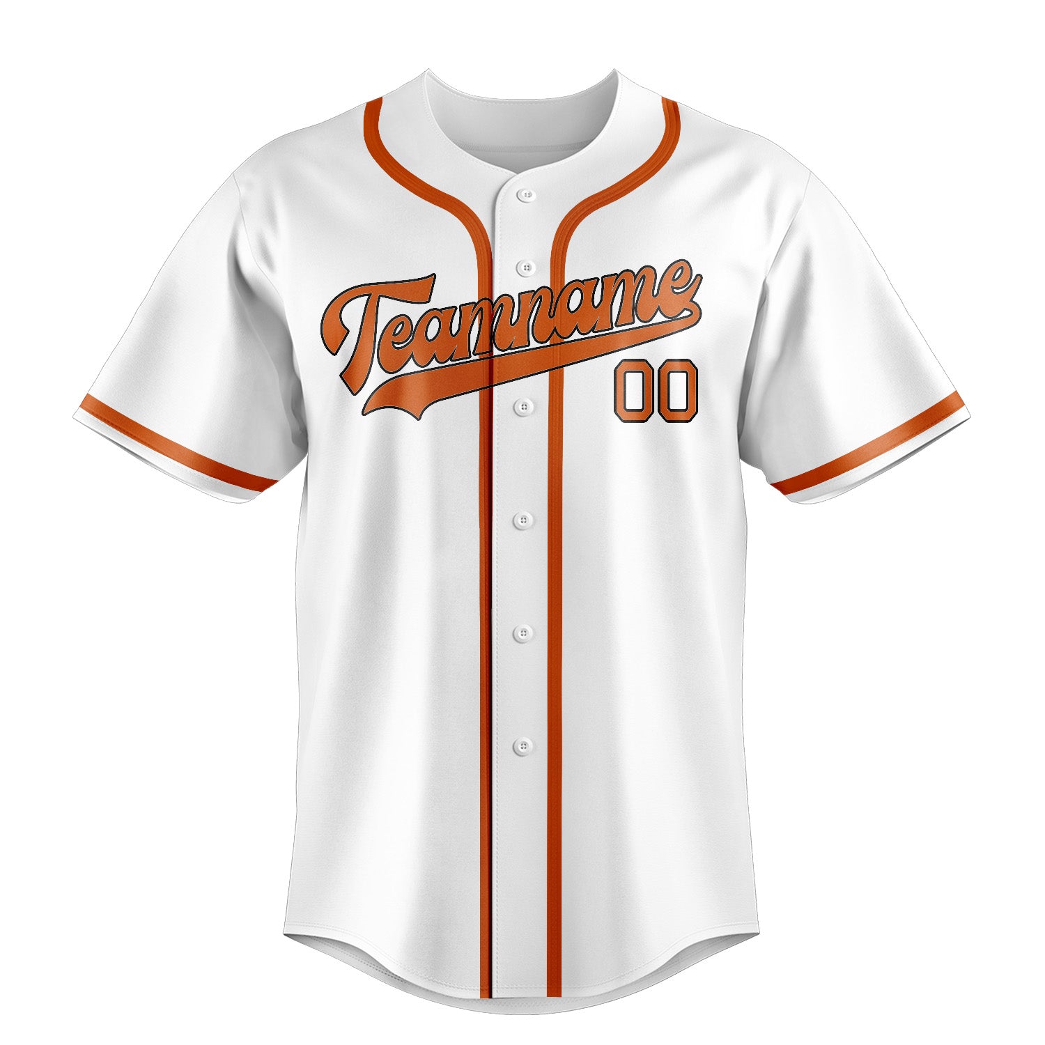 Maillot de baseball personnalisé blanc et orange