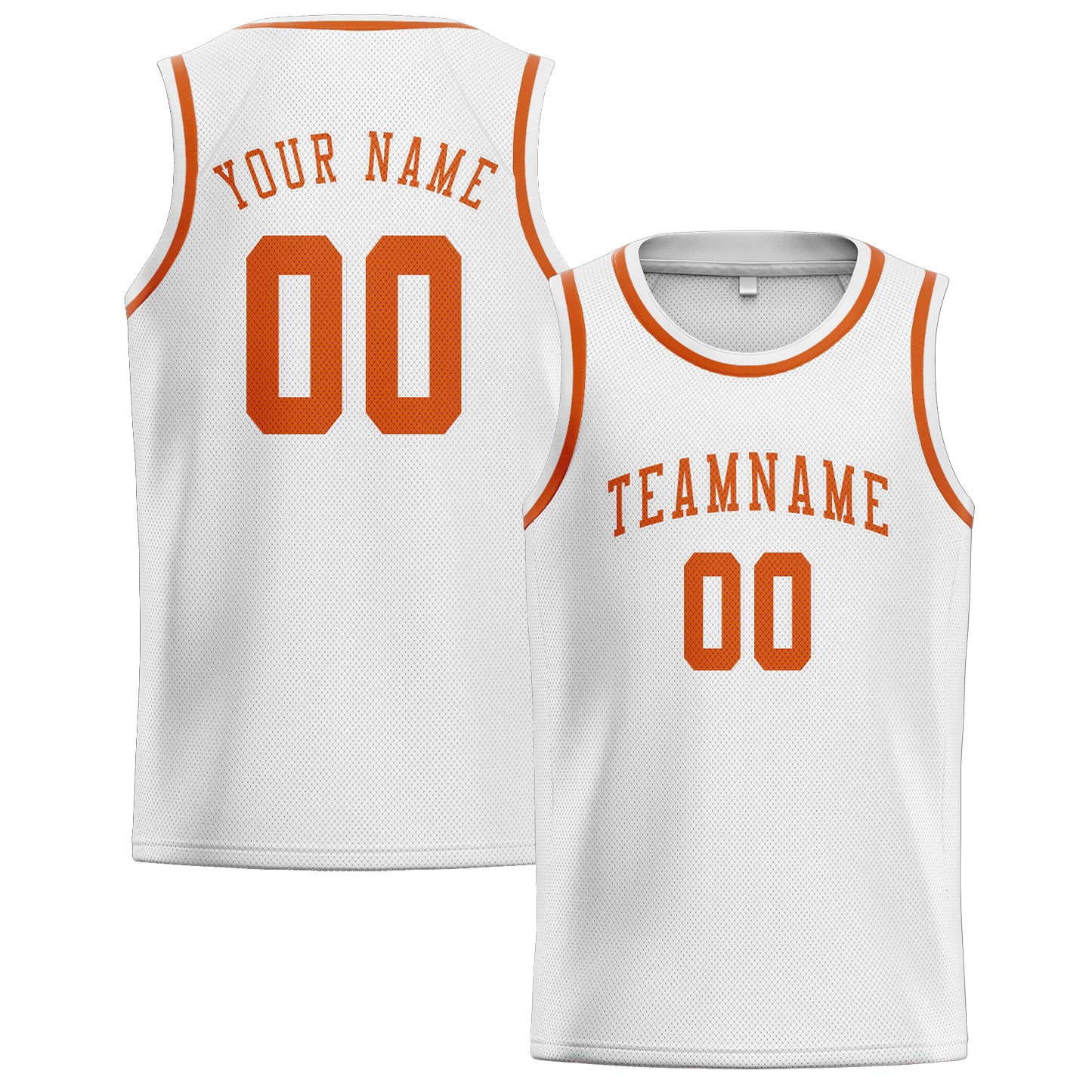 Maillot de basketball personnalisé blanc et orange