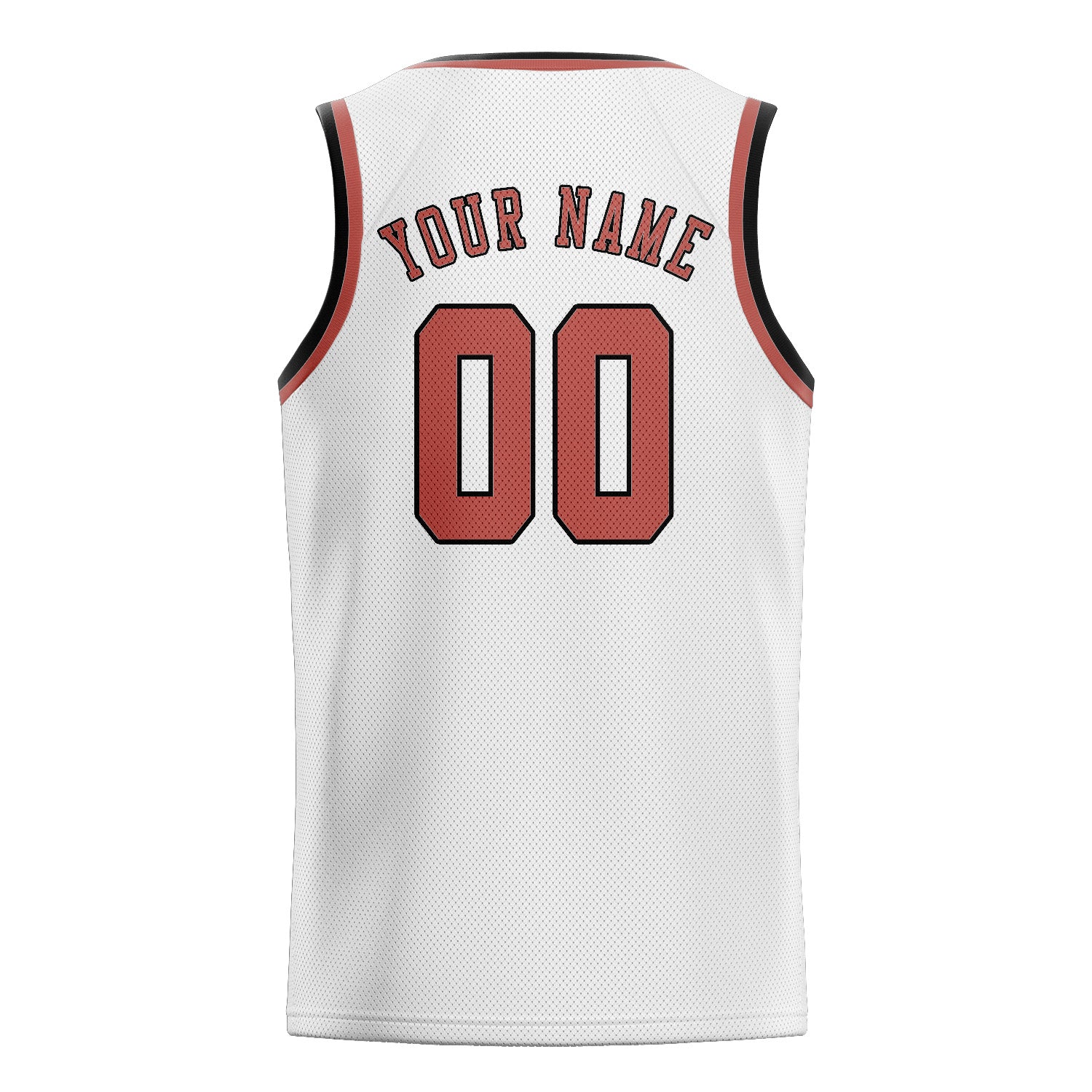 Maillot de basketball personnalisé blanc et rose cuivrée