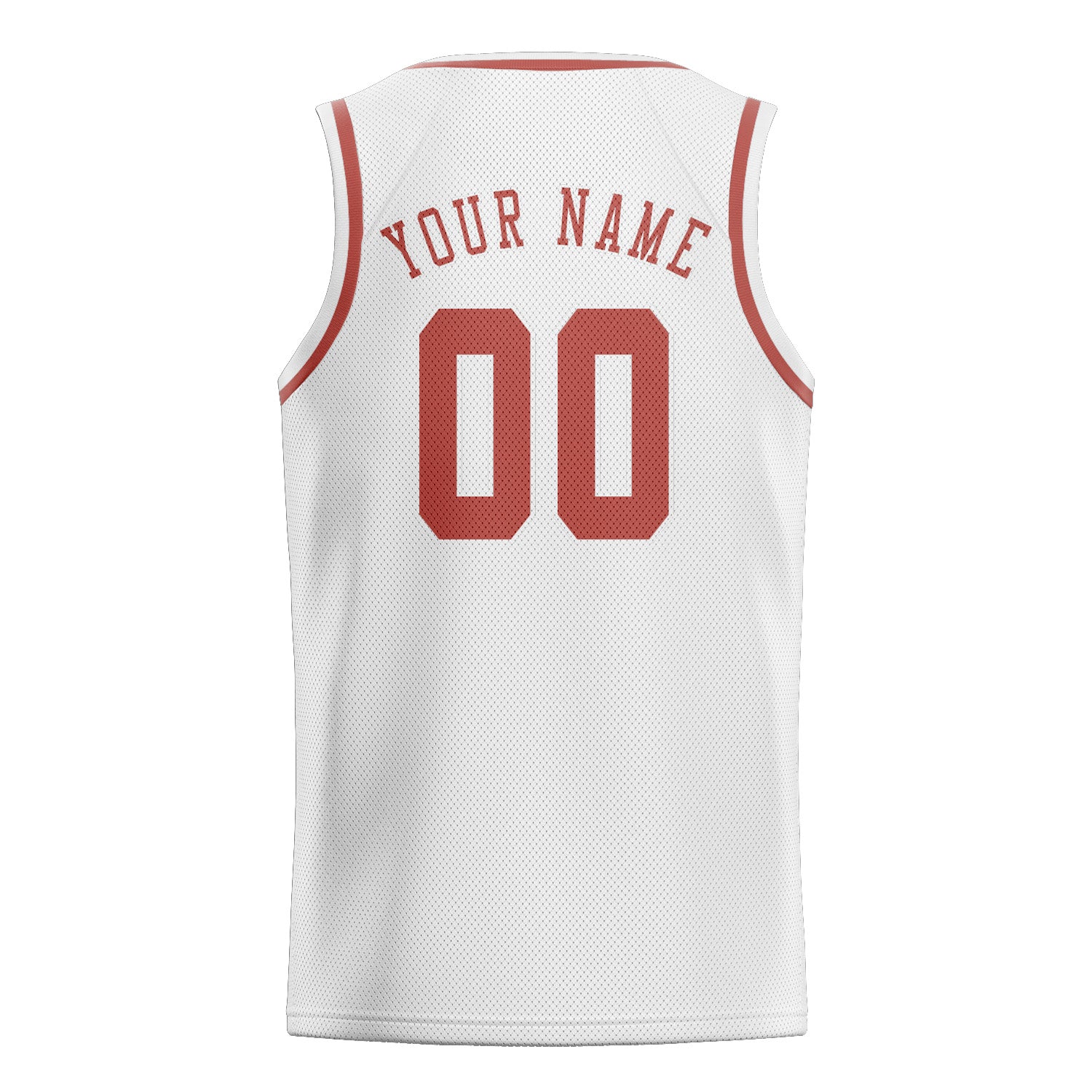 Maillot de basketball personnalisé blanc et rose cuivrée
