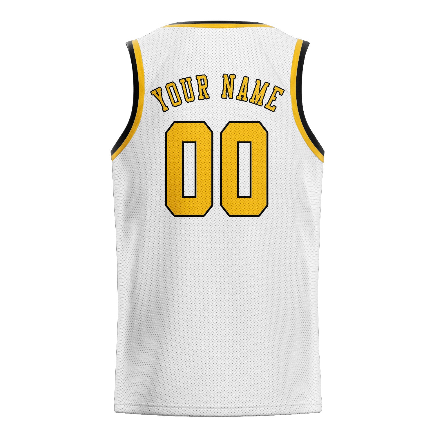 Maillot de basketball personnalisé blanc et or