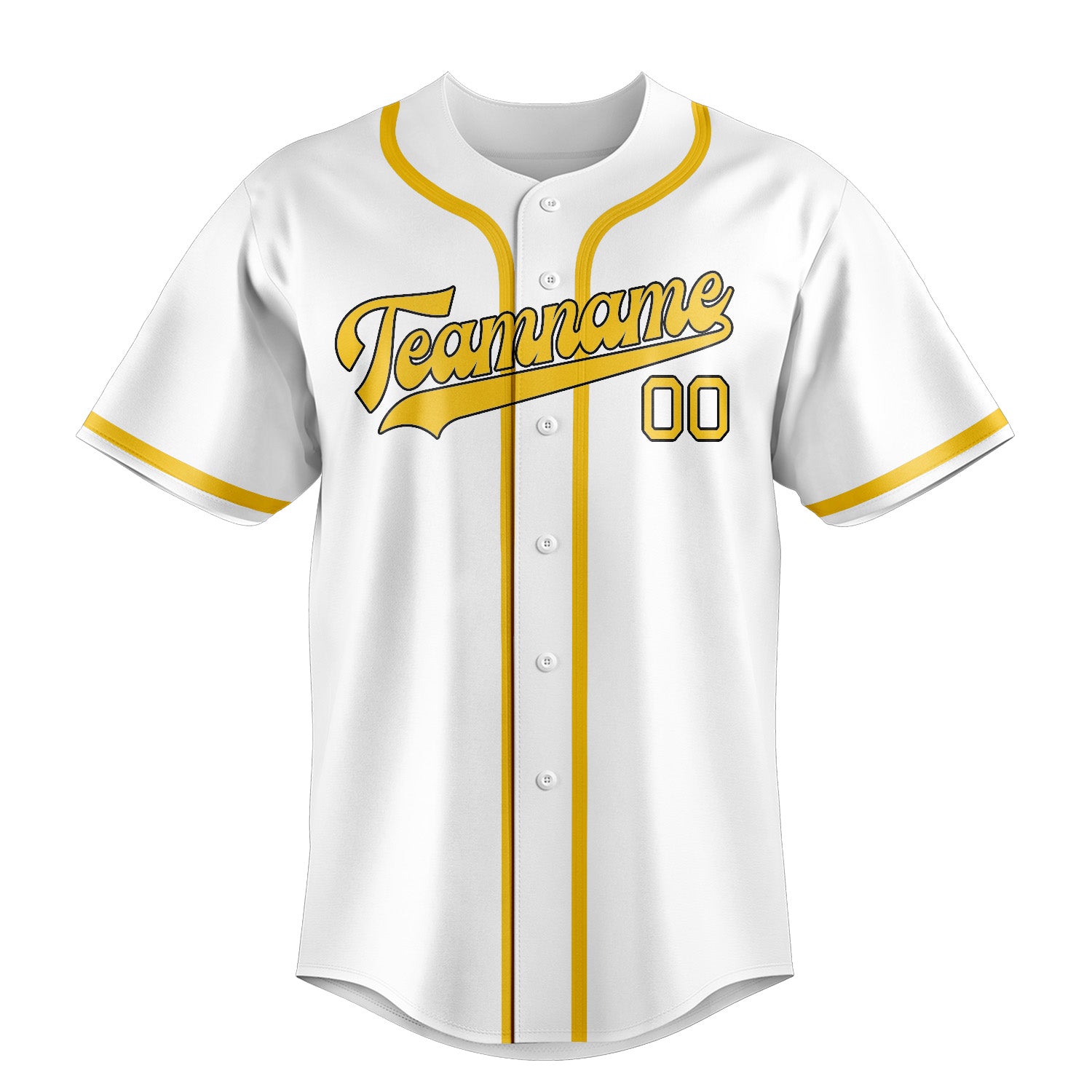 Maillot de baseball personnalisé blanc et or