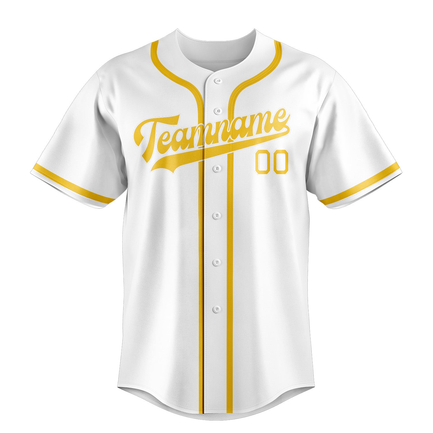 Maillot de baseball personnalisé blanc et or