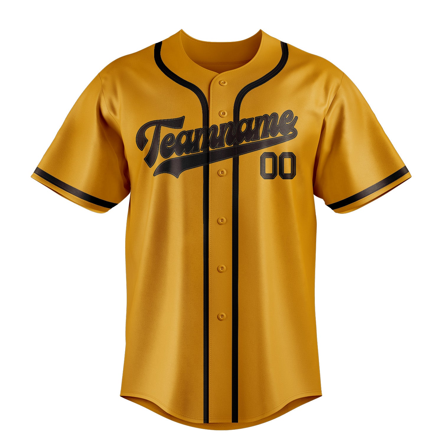 Maillot de baseball personnalisé jaune-marron