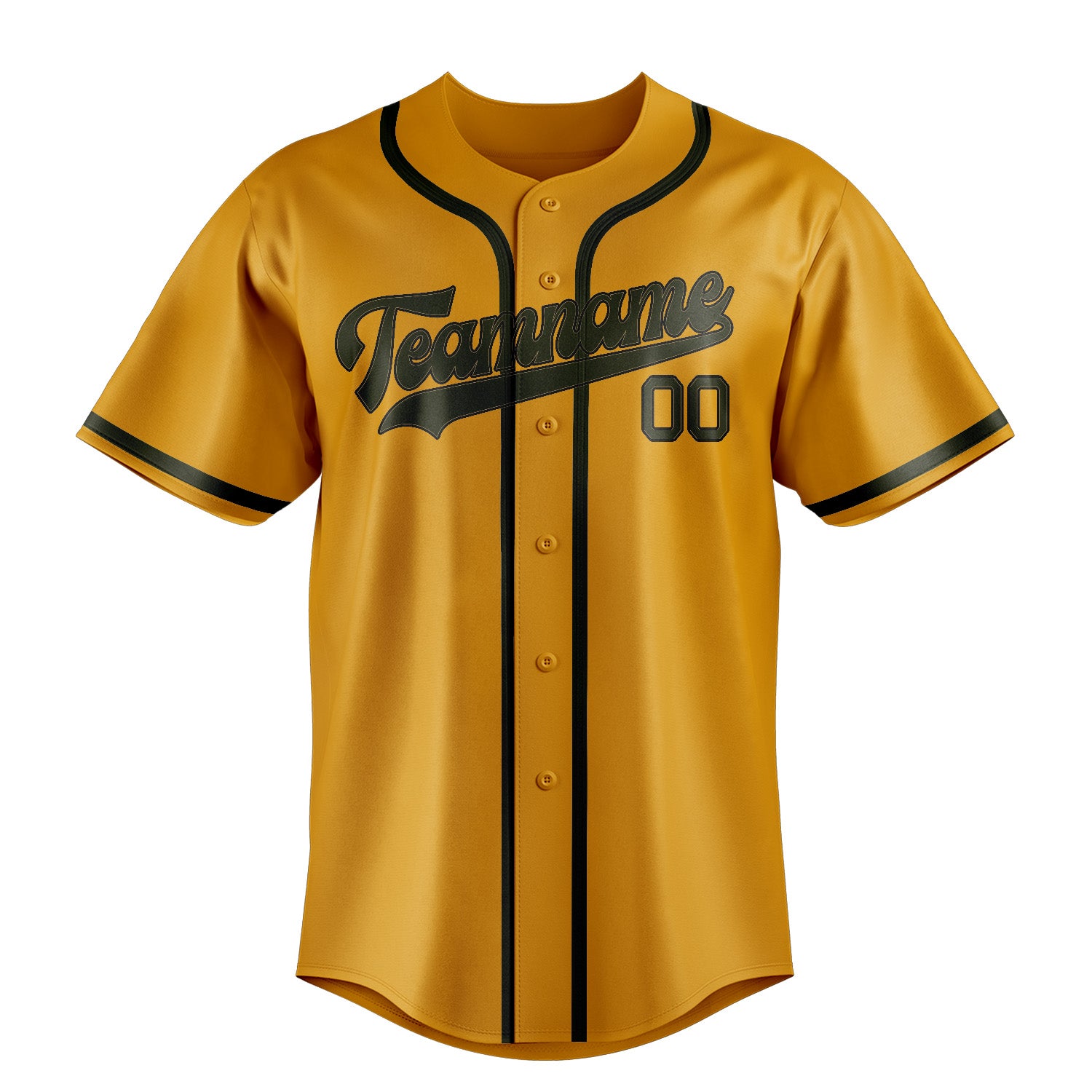 Maillot de baseball jaune olive personnalisé