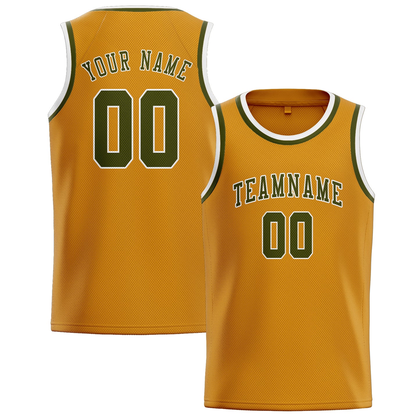 Maillot de basketball jaune olive personnalisé