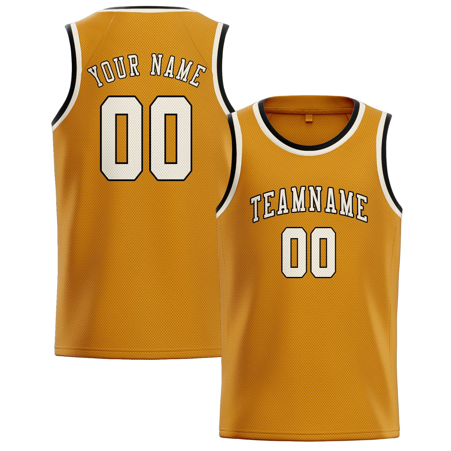 Maillot de basketball jaune crème personnalisé