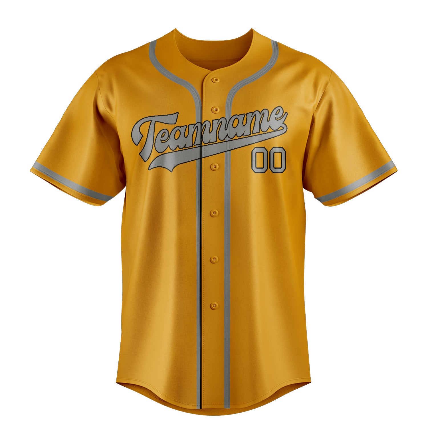 Maillot de baseball personnalisé jaune et gris