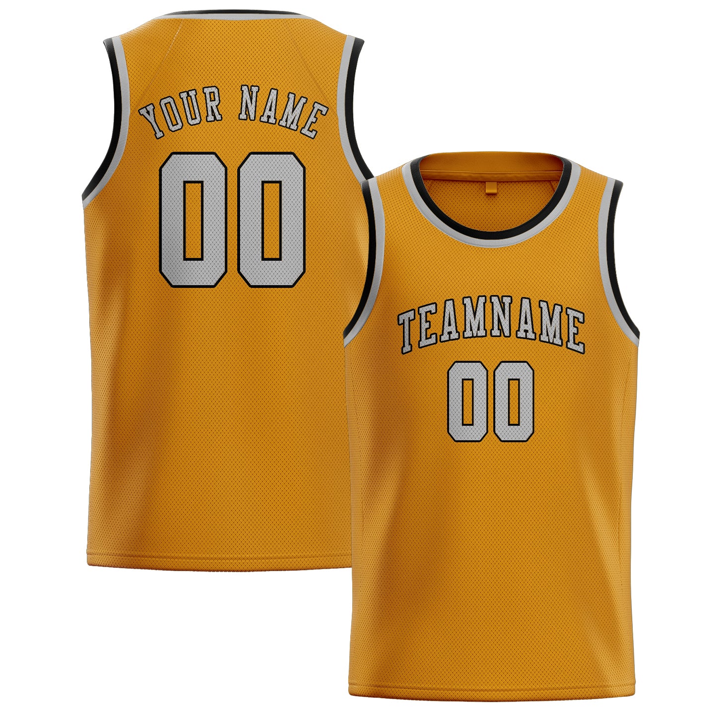 Maillot de basketball personnalisé jaune et gris