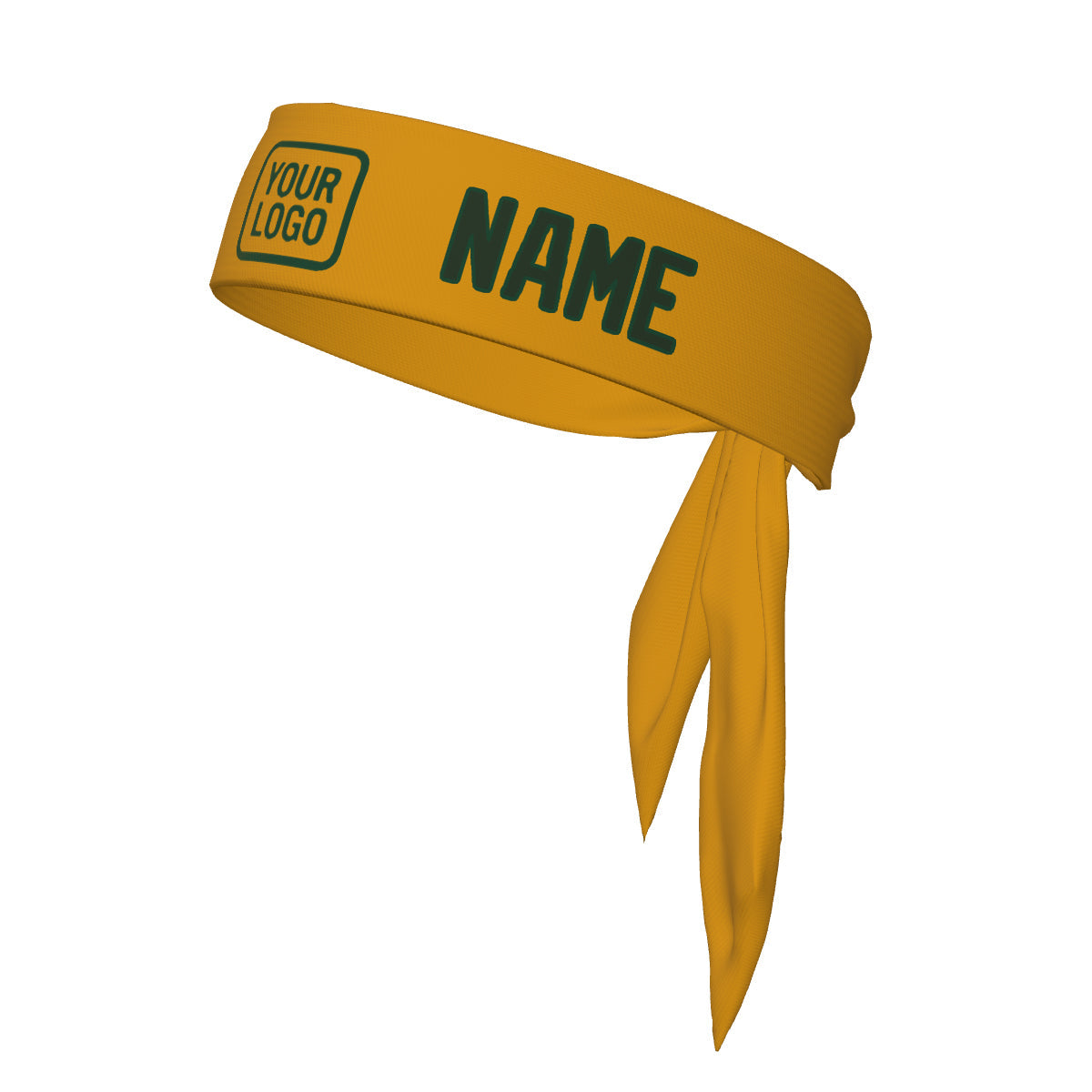 Custom Yellow Dark Green Headband
