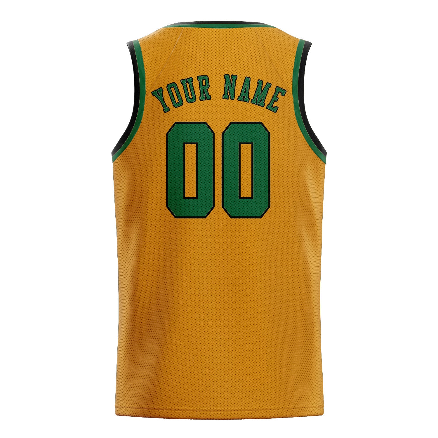 Maillot de basketball personnalisé jaune et vert