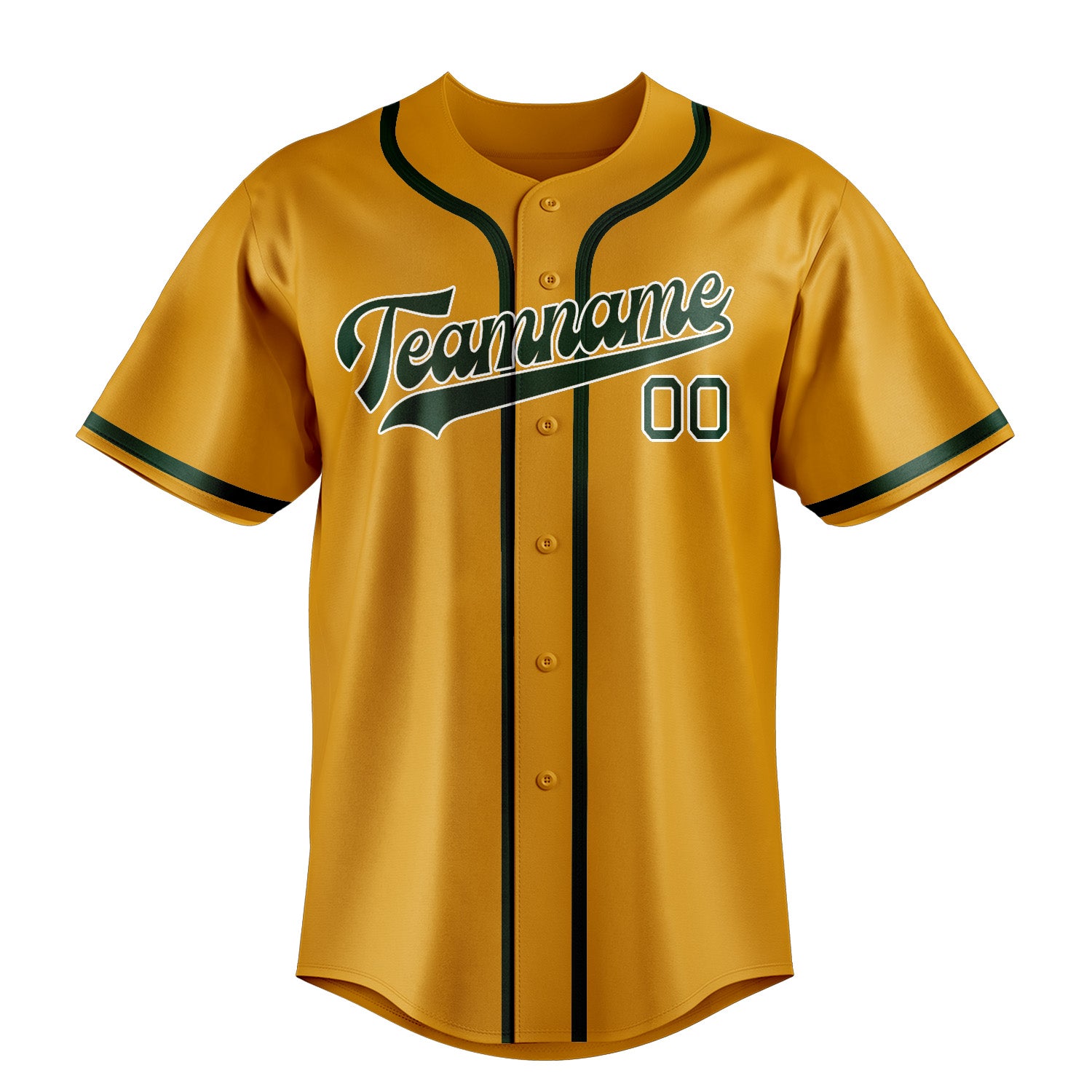 Maillot de baseball personnalisé jaune et vert