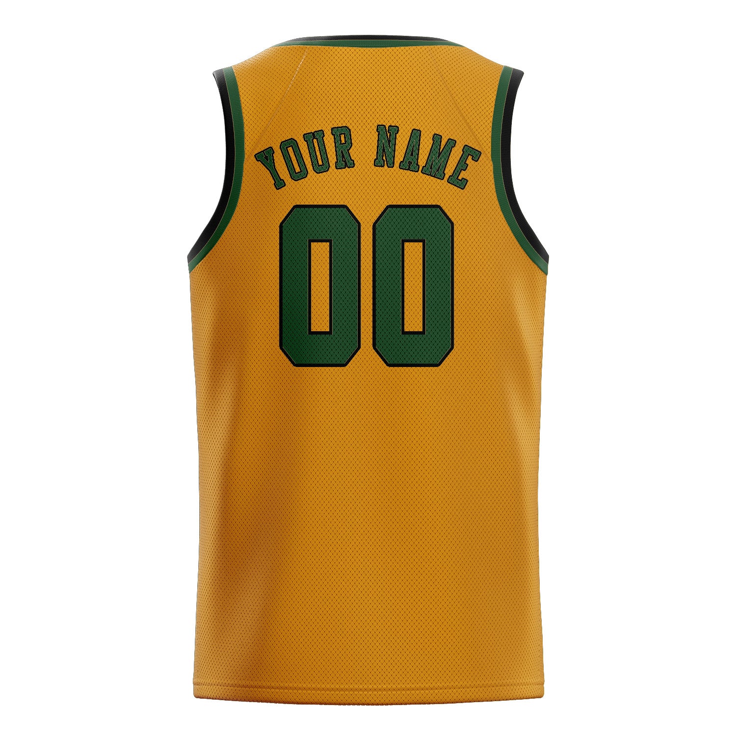 Maillot de basketball personnalisé jaune et vert foncé