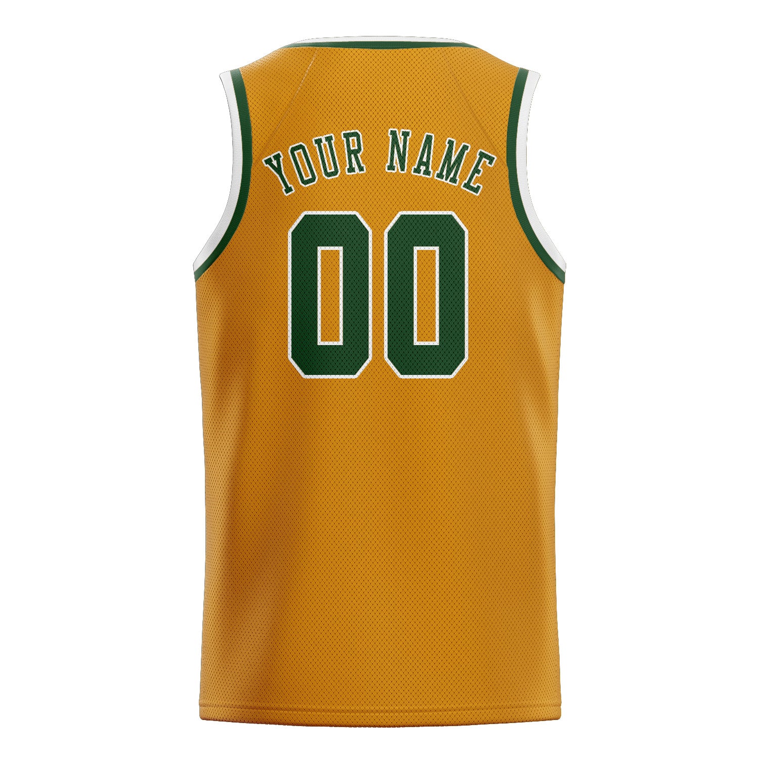 Maillot de basketball personnalisé jaune et vert foncé
