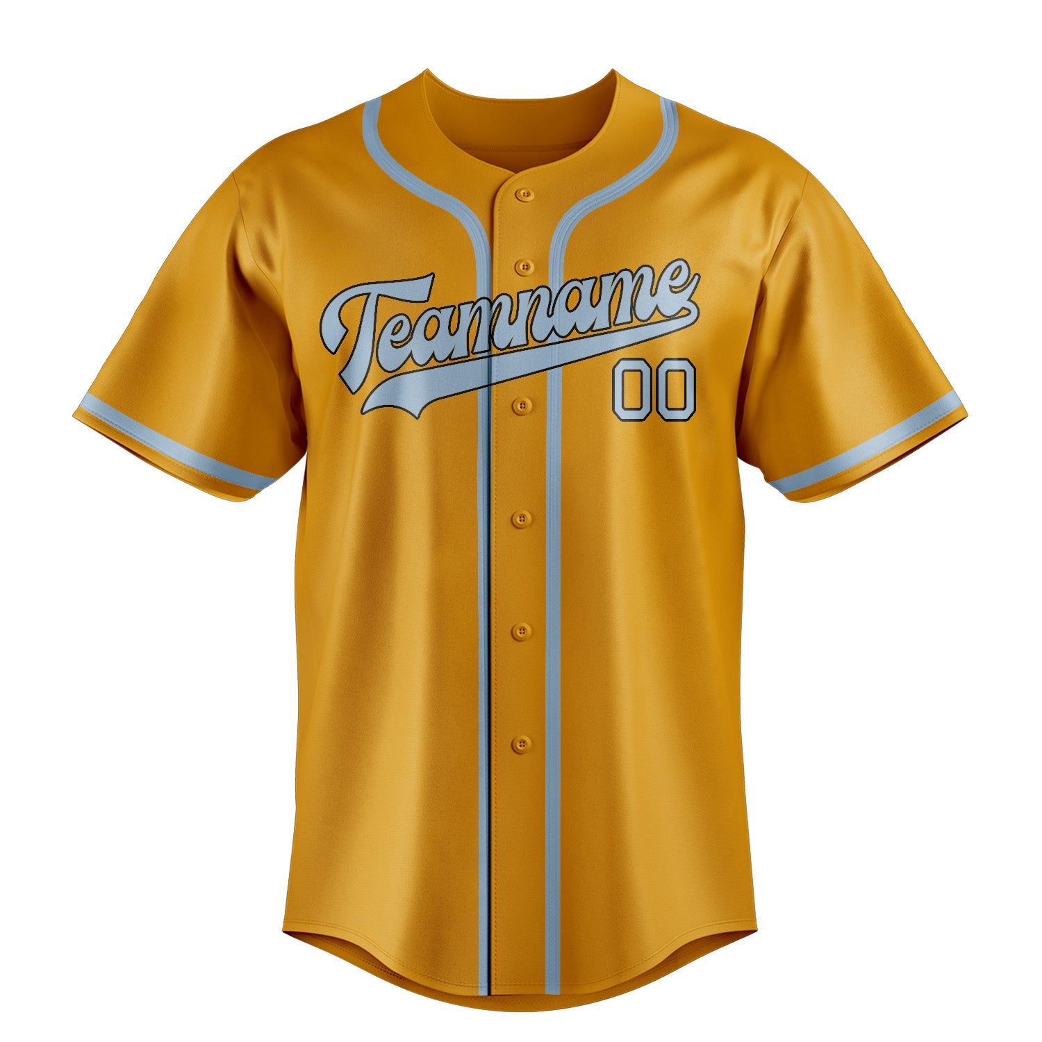 Maillot de baseball personnalisé jaune et bleu clair