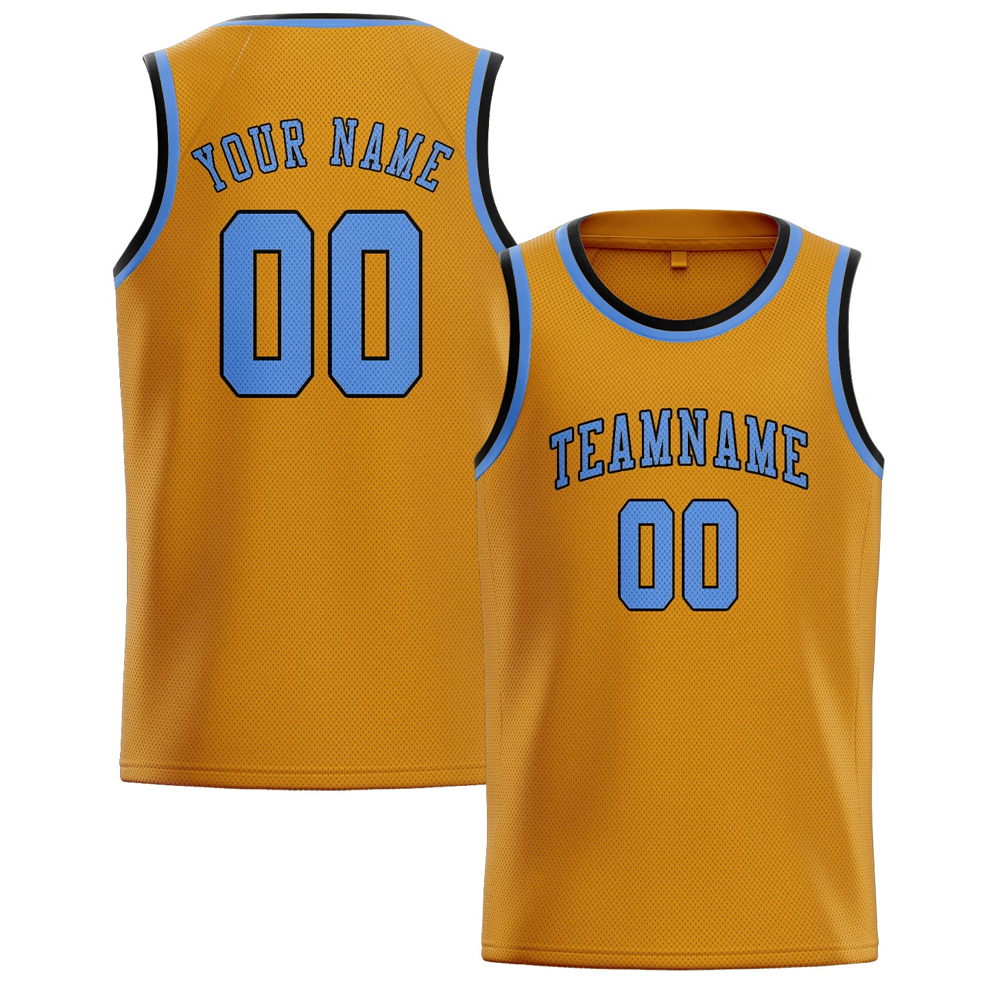 Maillot de basketball personnalisé jaune et bleu clair