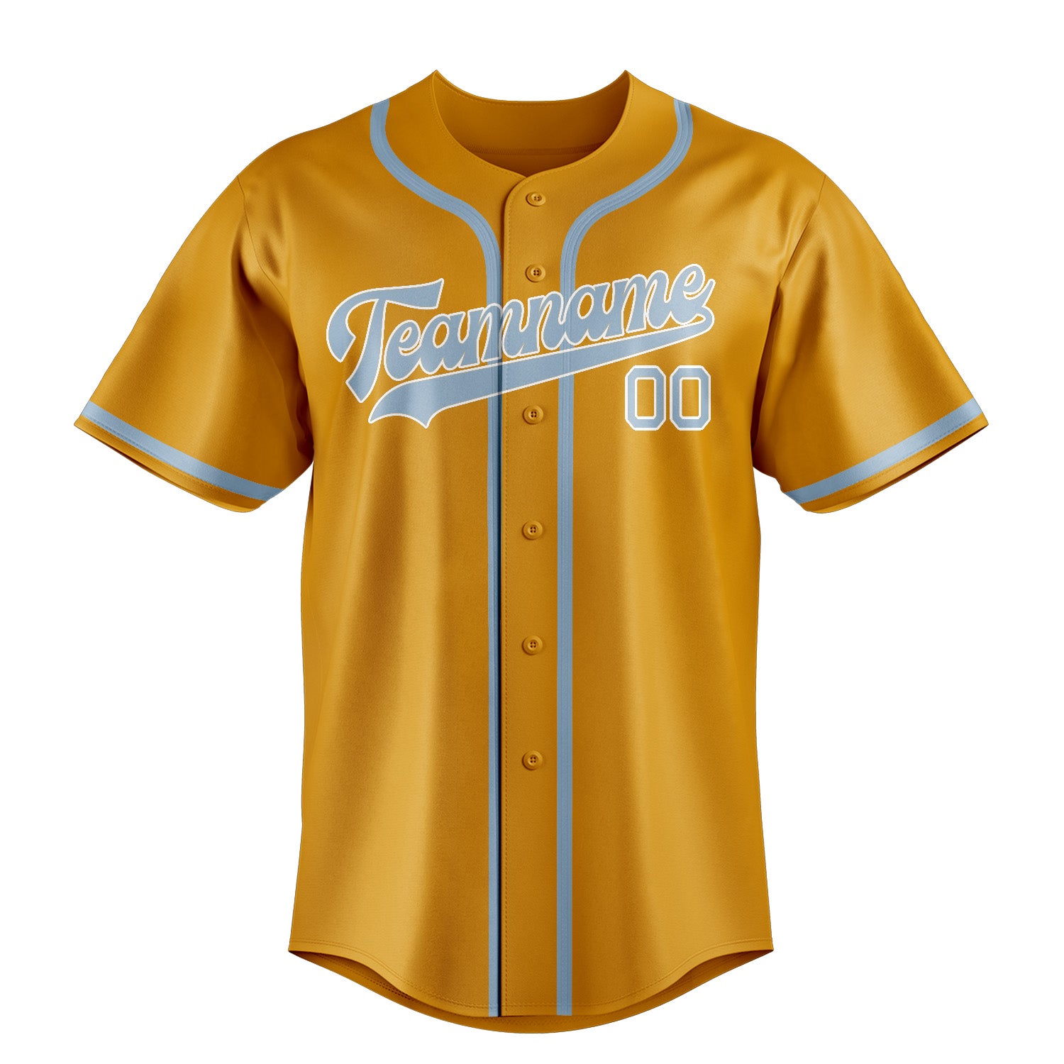 Maillot de baseball personnalisé jaune et bleu clair