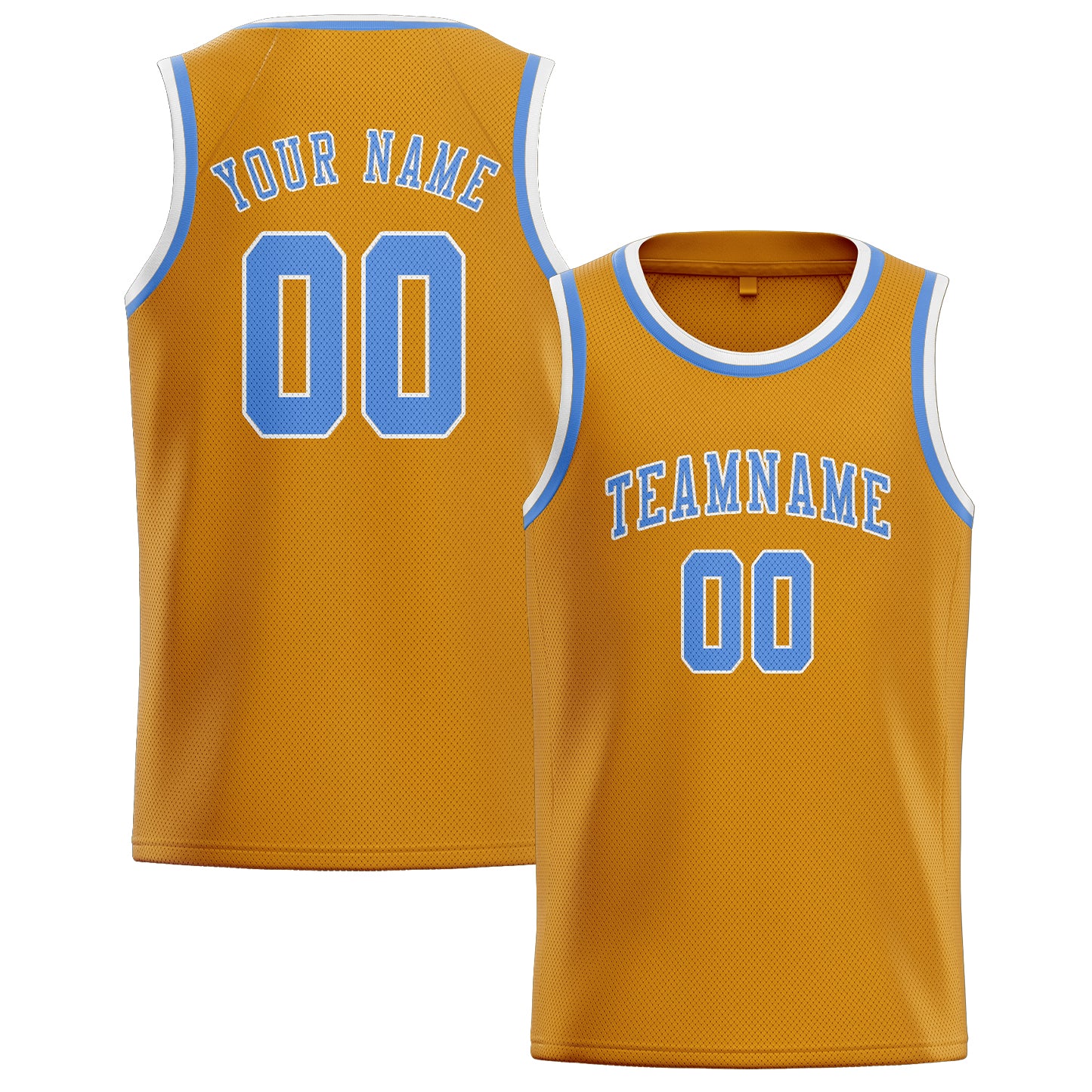 Maillot de basketball personnalisé jaune et bleu clair