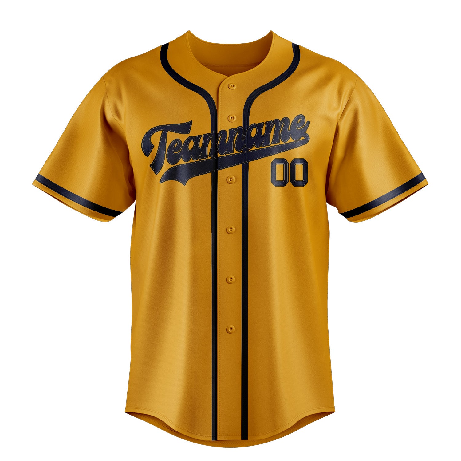 Maillot de baseball personnalisé jaune et marine