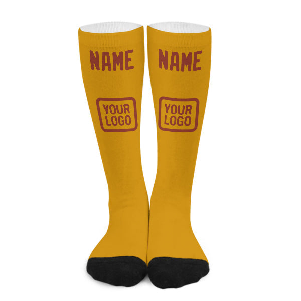 Custom Yellow Coral Red Knee-High Sock