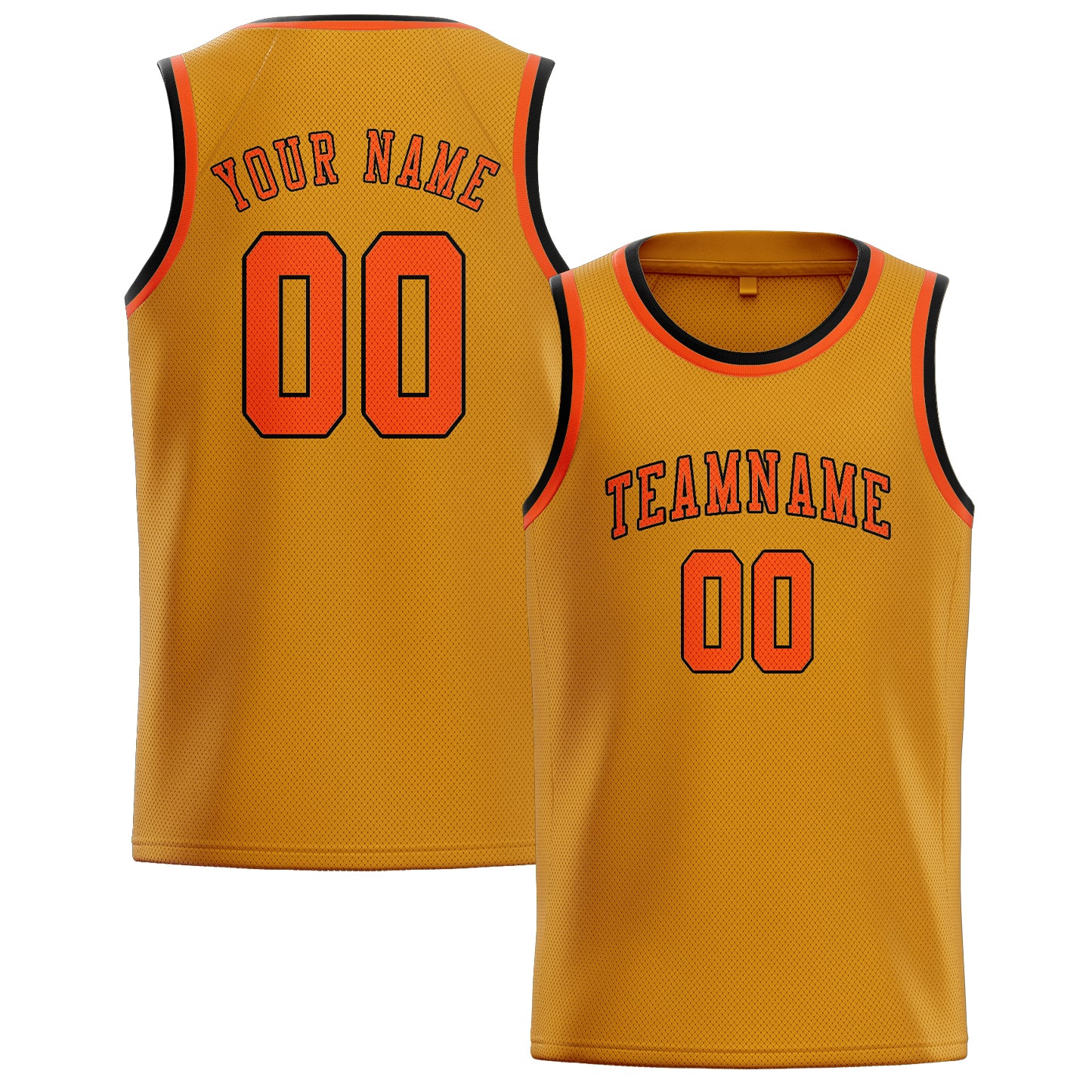 Maillot de basketball personnalisé jaune, orange et rouge