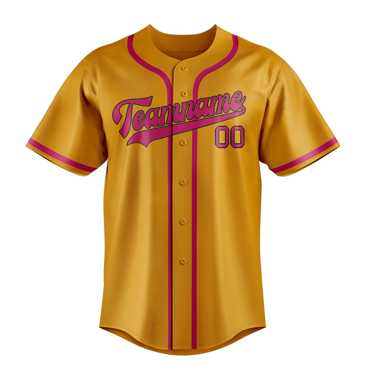 Maillot de baseball personnalisé jaune et rose