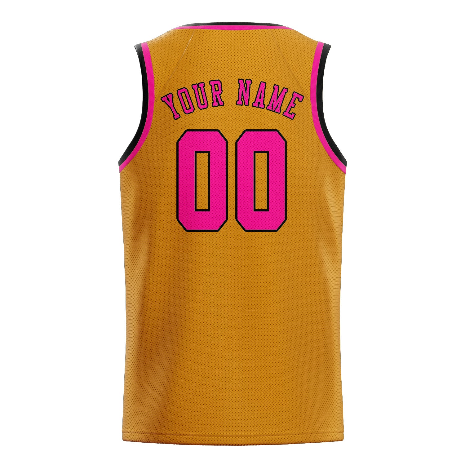 Maillot de basketball personnalisé jaune et rose