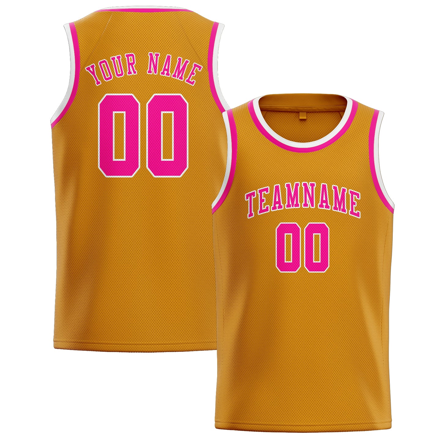 Maillot de basketball personnalisé jaune et rose