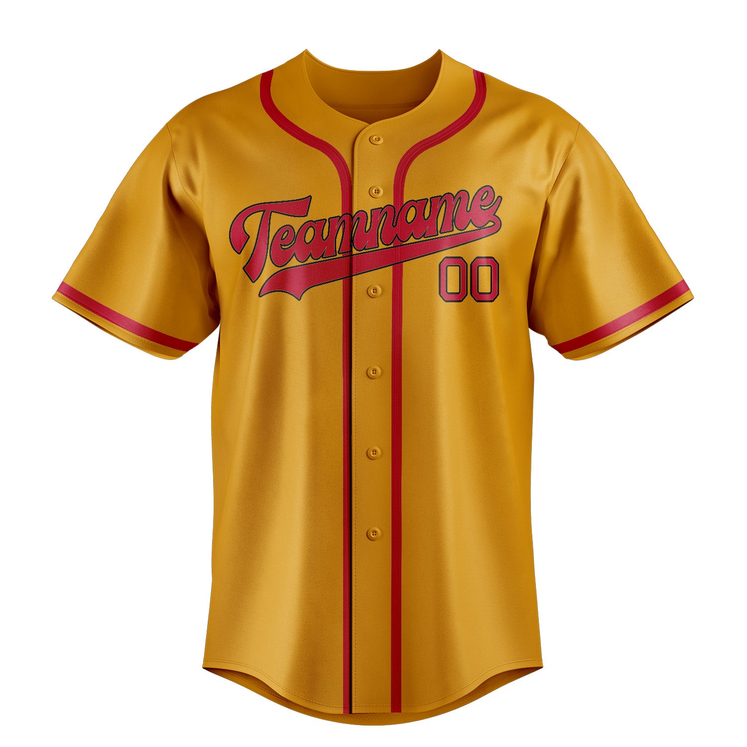 Maillot de baseball personnalisé jaune et rouge