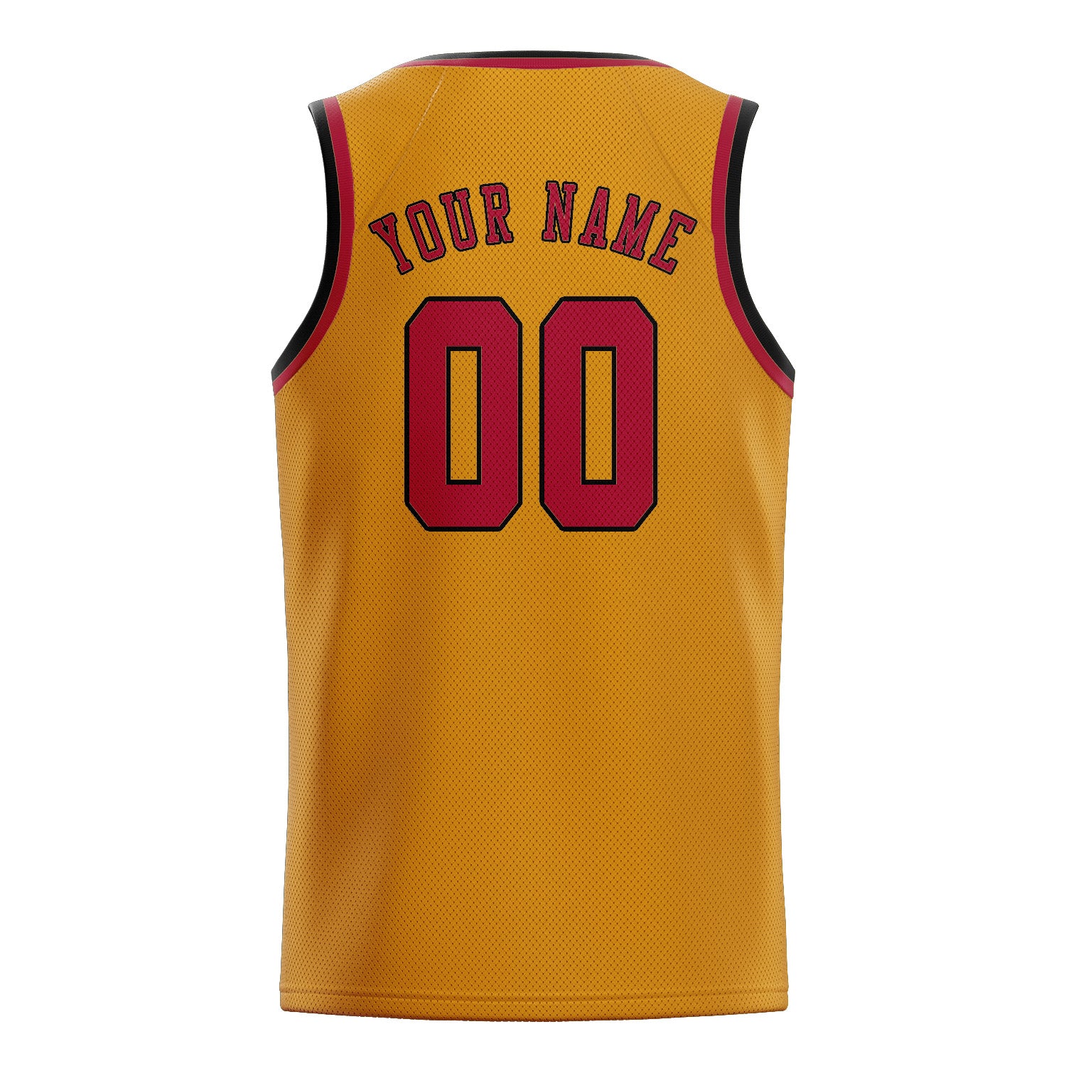 Maillot de basketball personnalisé jaune et rouge