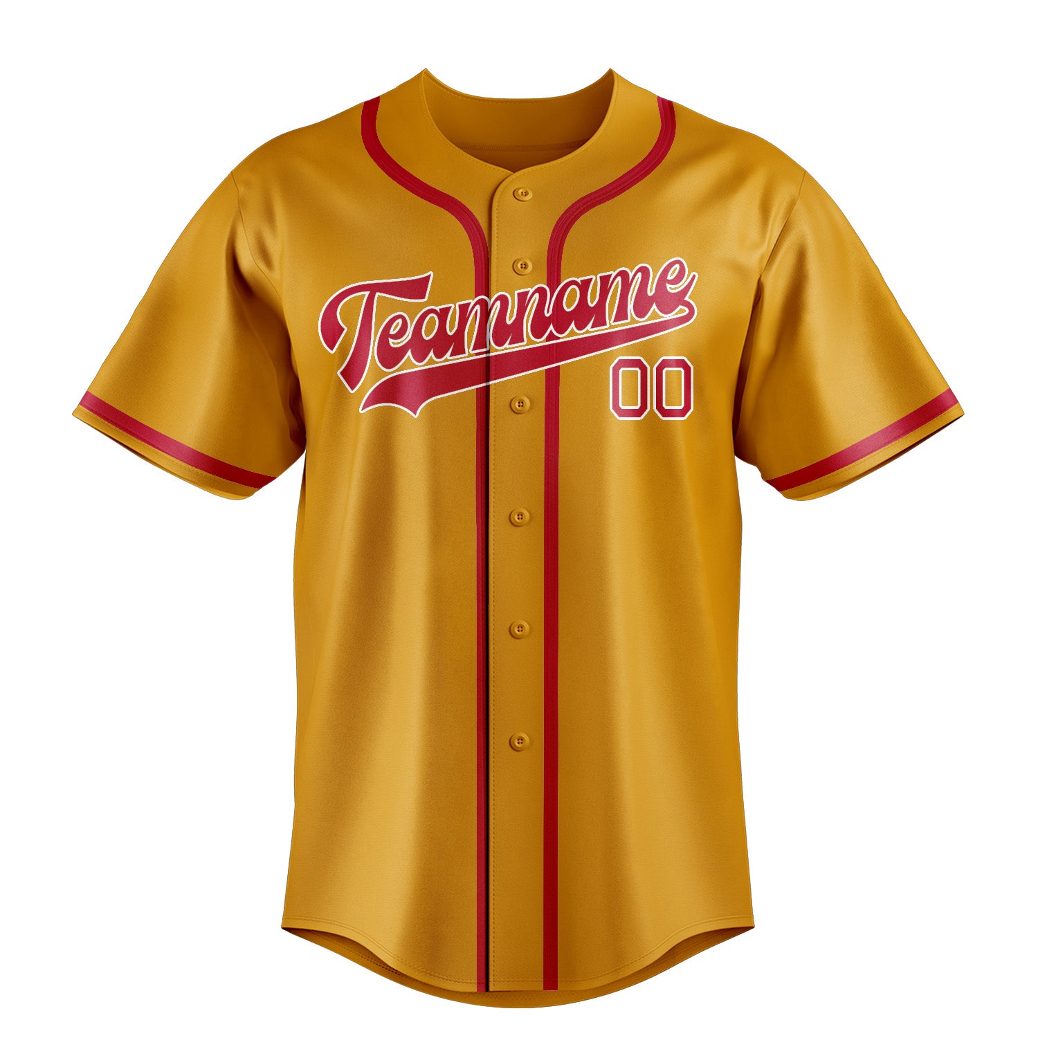 Maillot de baseball personnalisé jaune et rouge