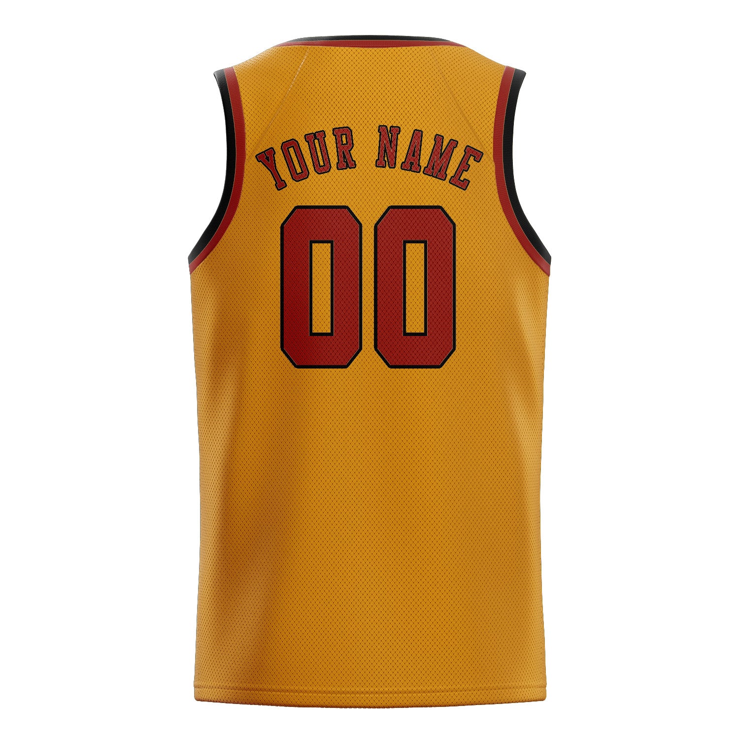 Maillot de basketball personnalisé jaune corail et rouge corail