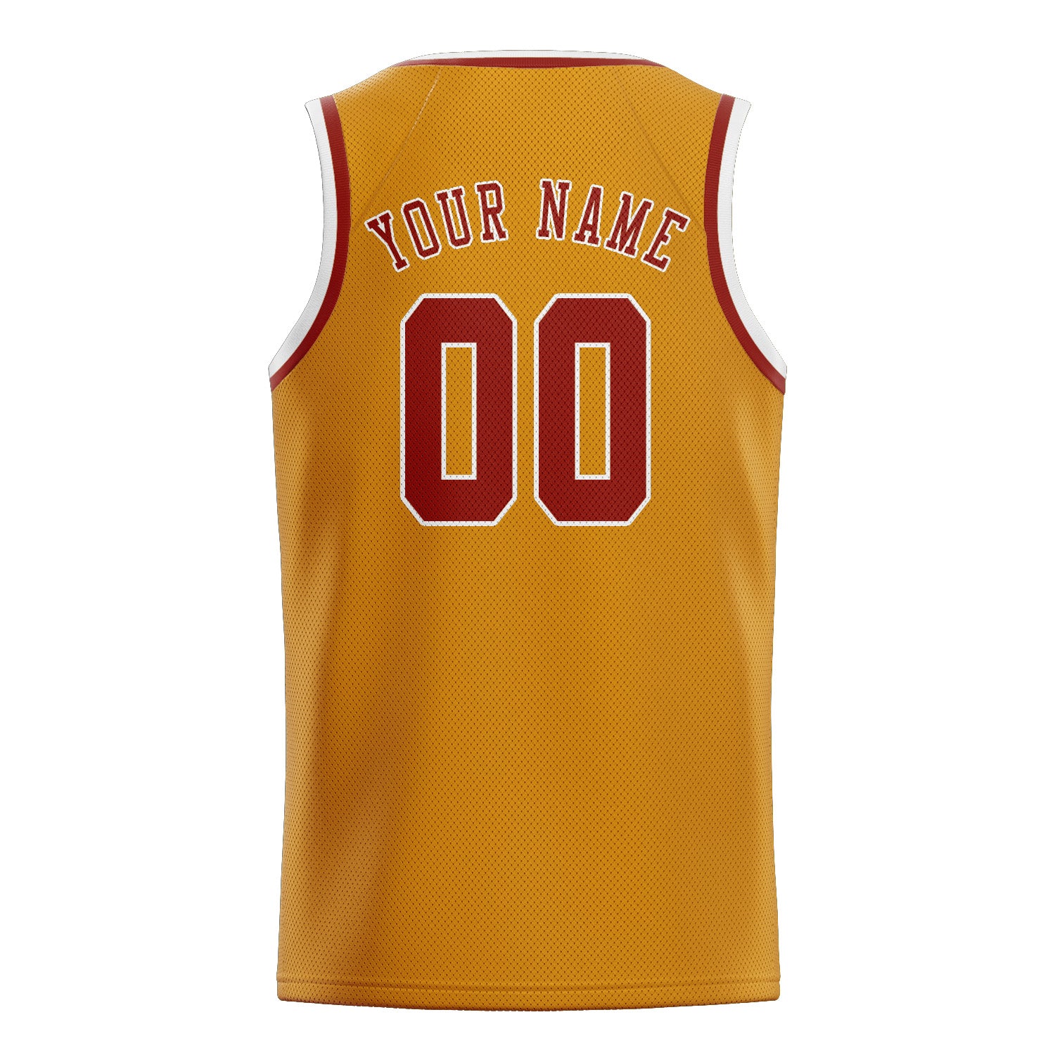 Maillot de basketball personnalisé jaune corail et rouge corail