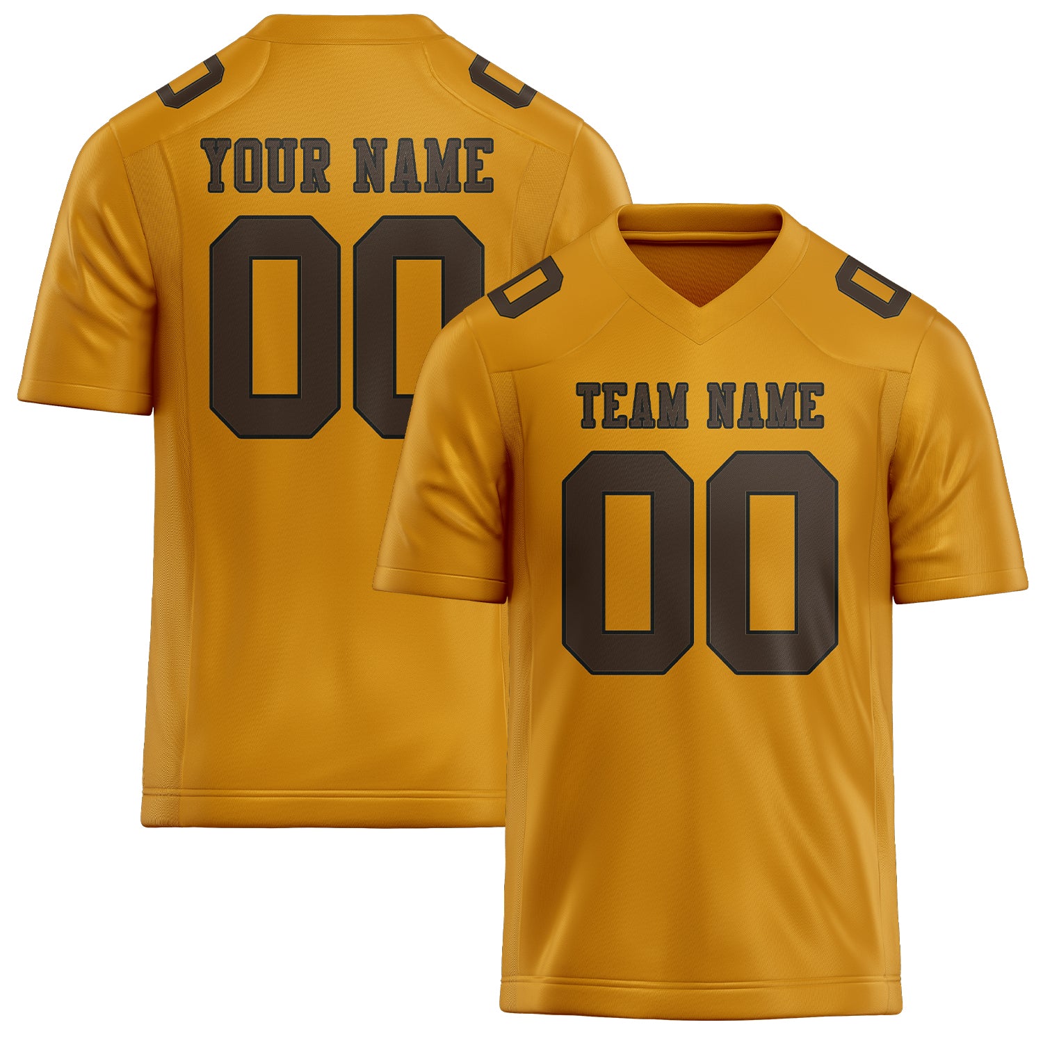 Maillot de football personnalisé jaune et marron