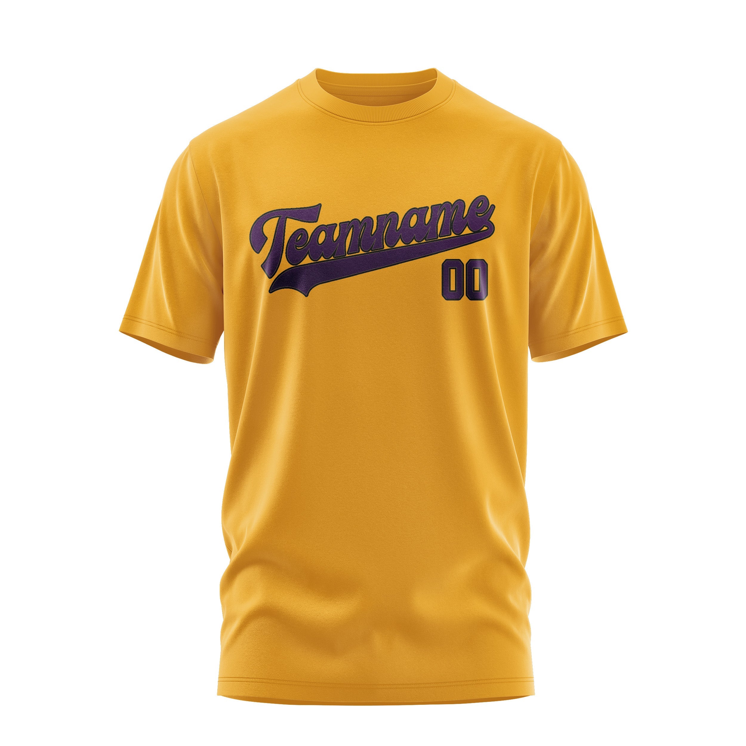 T-shirt personnalisé jaune et violet