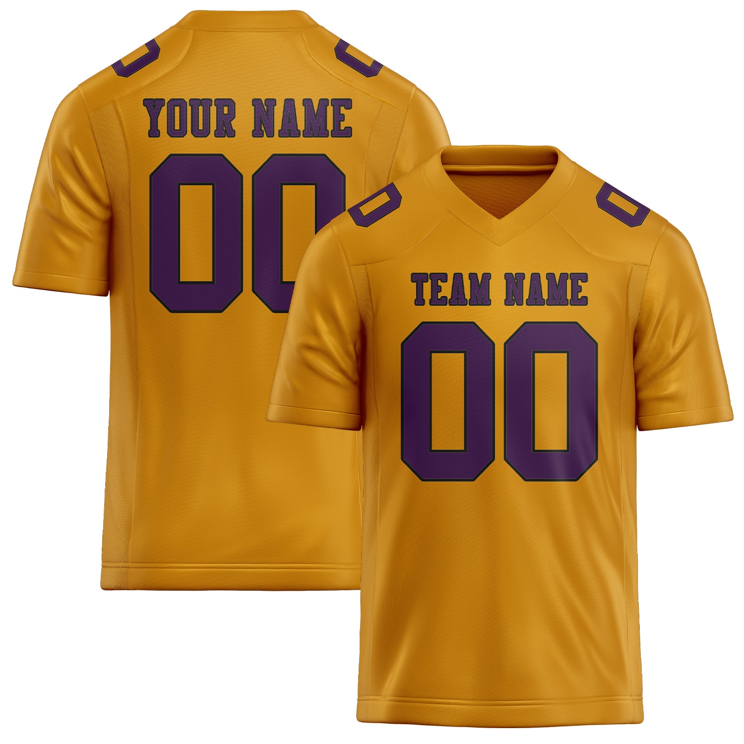 Maillot de football personnalisé jaune et violet