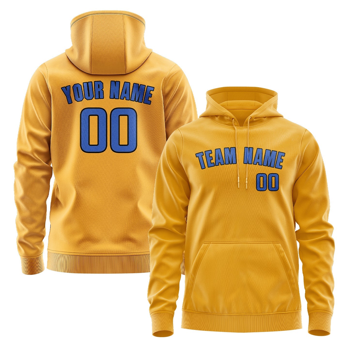 Sweat à capuche personnalisé jaune et bleu ciel 