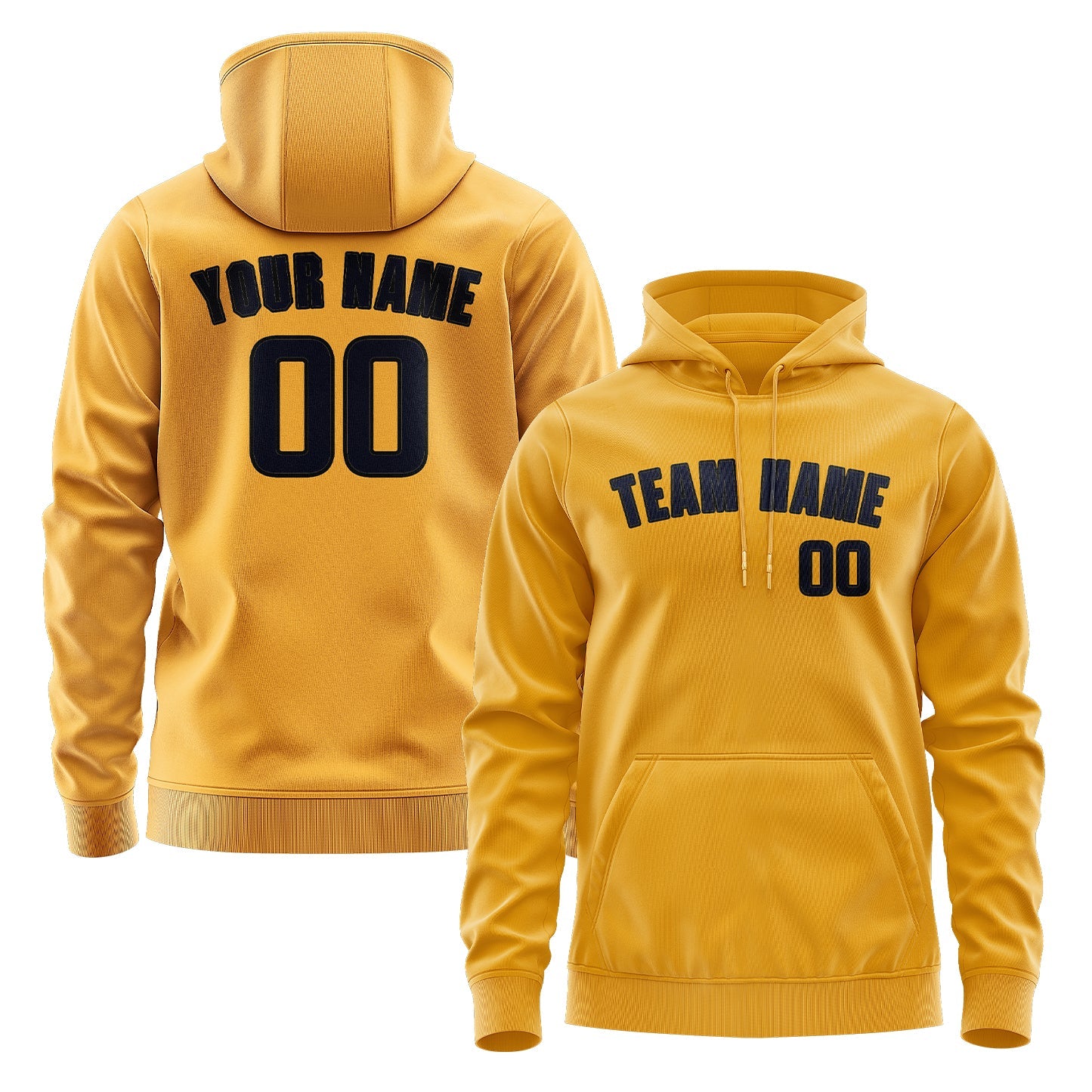 Sweat à capuche jaune marine personnalisé 