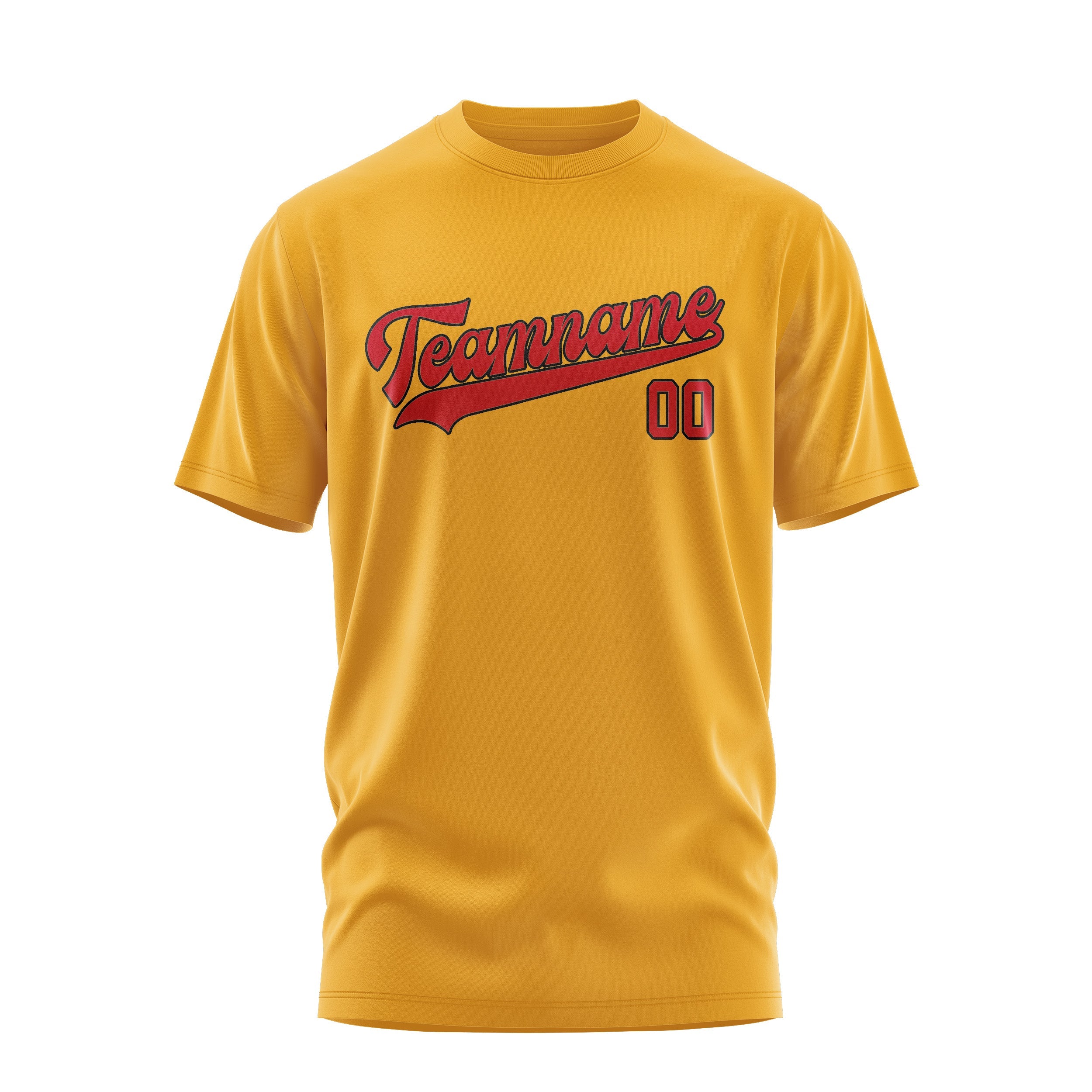 T-shirt personnalisé jaune et rouge