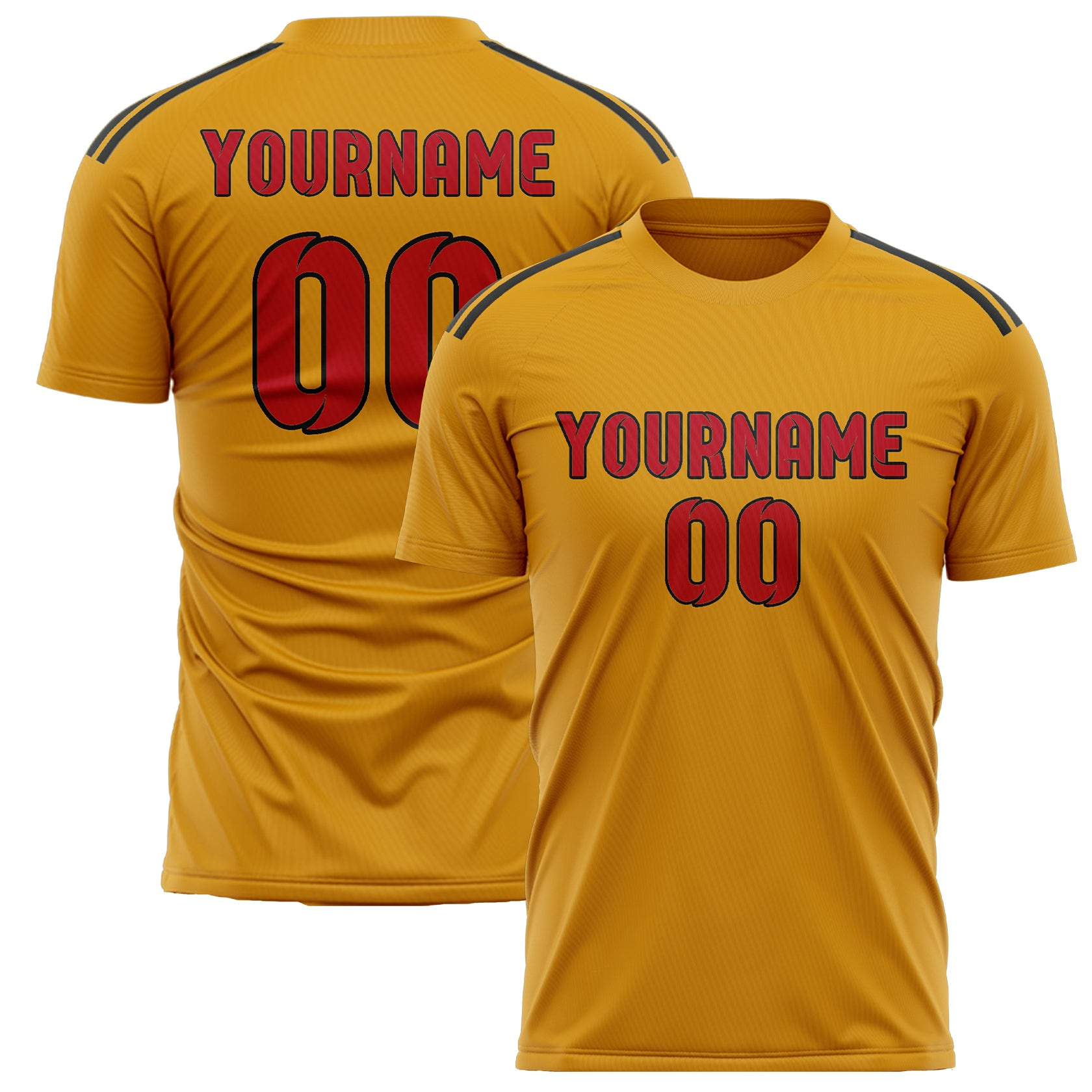 Maillot de football personnalisé jaune et rouge
