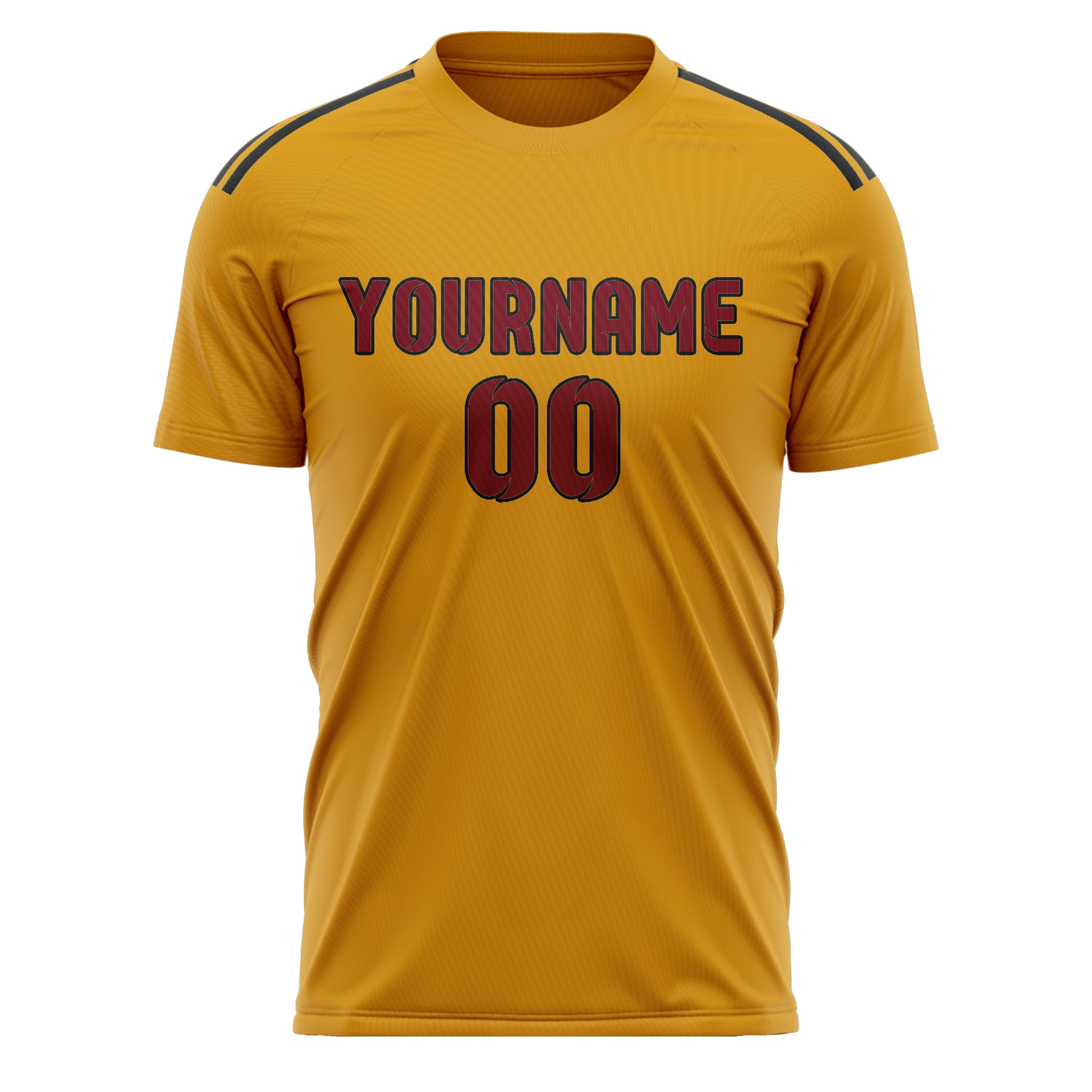 Maillot de football personnalisé jaune cramoisi rouge