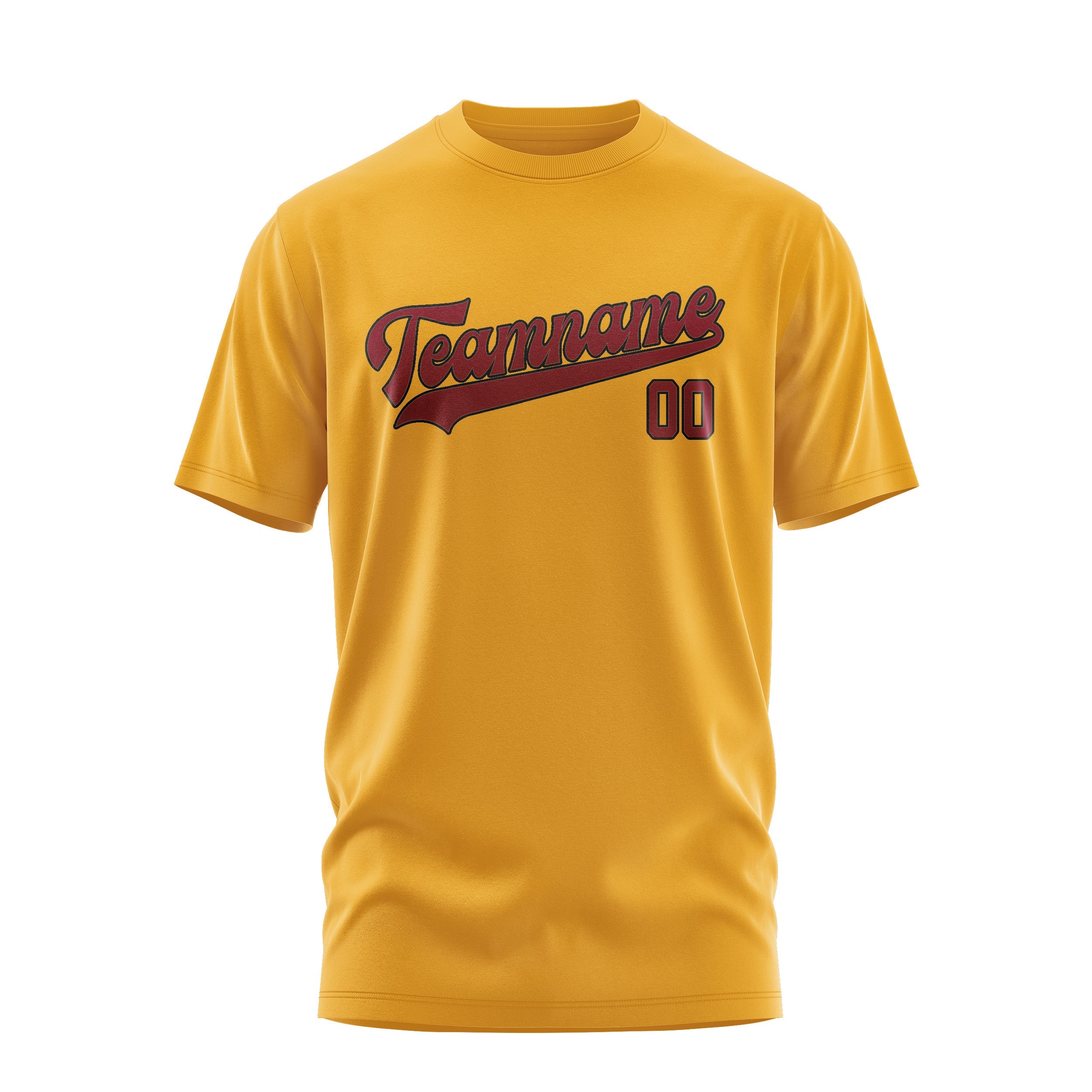 T-shirt personnalisé jaune cramoisi rouge