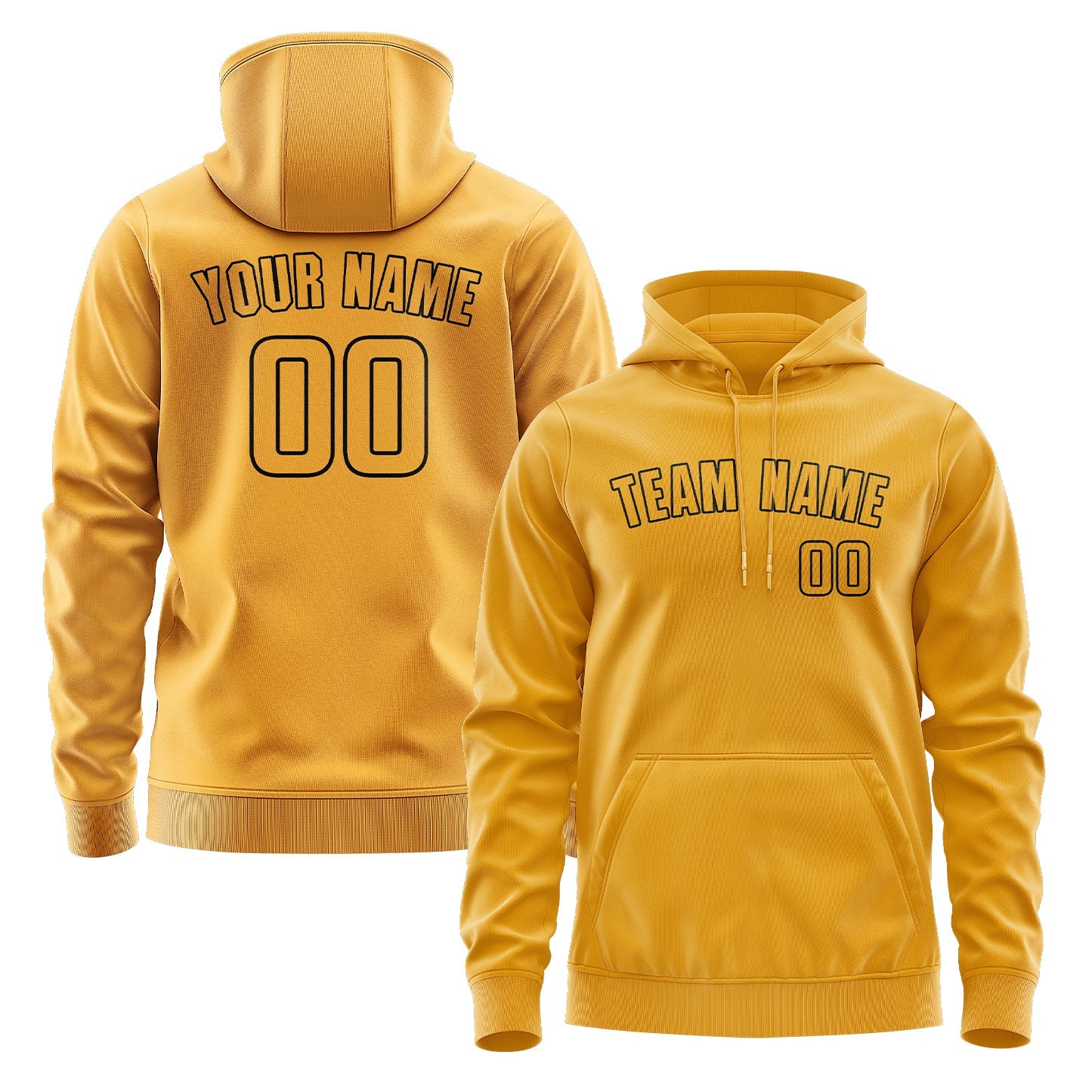 Sweat à capuche jaune personnalisé 