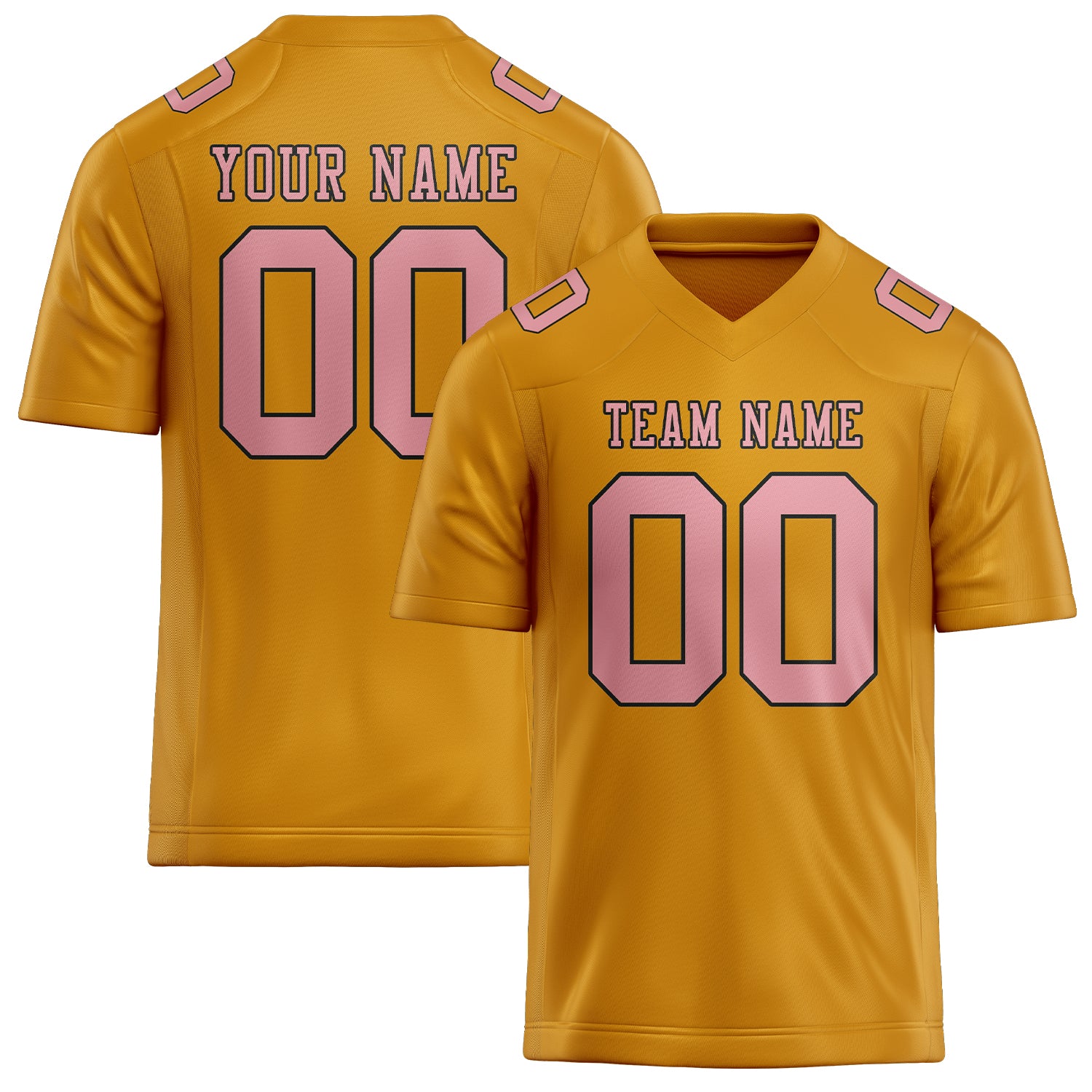 Maillot de football personnalisé jaune et rose clair