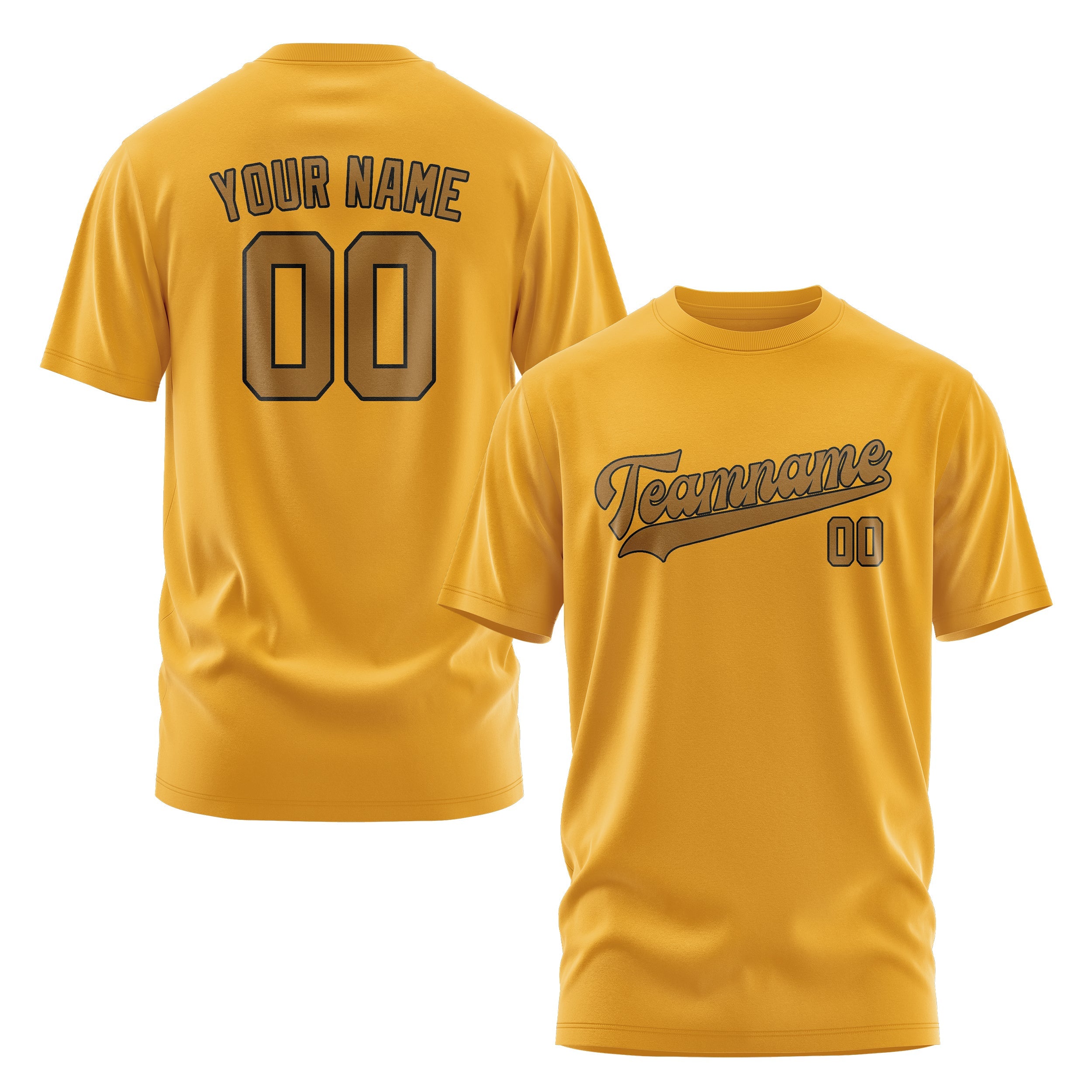 T-shirt kaki jaune personnalisé