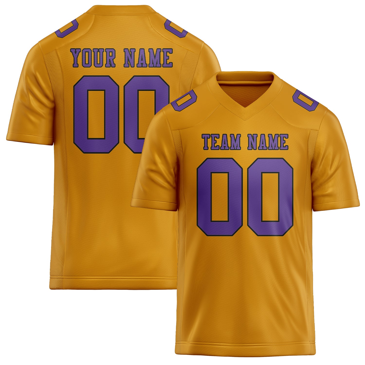 Maillot de football personnalisé jaune clair et violet