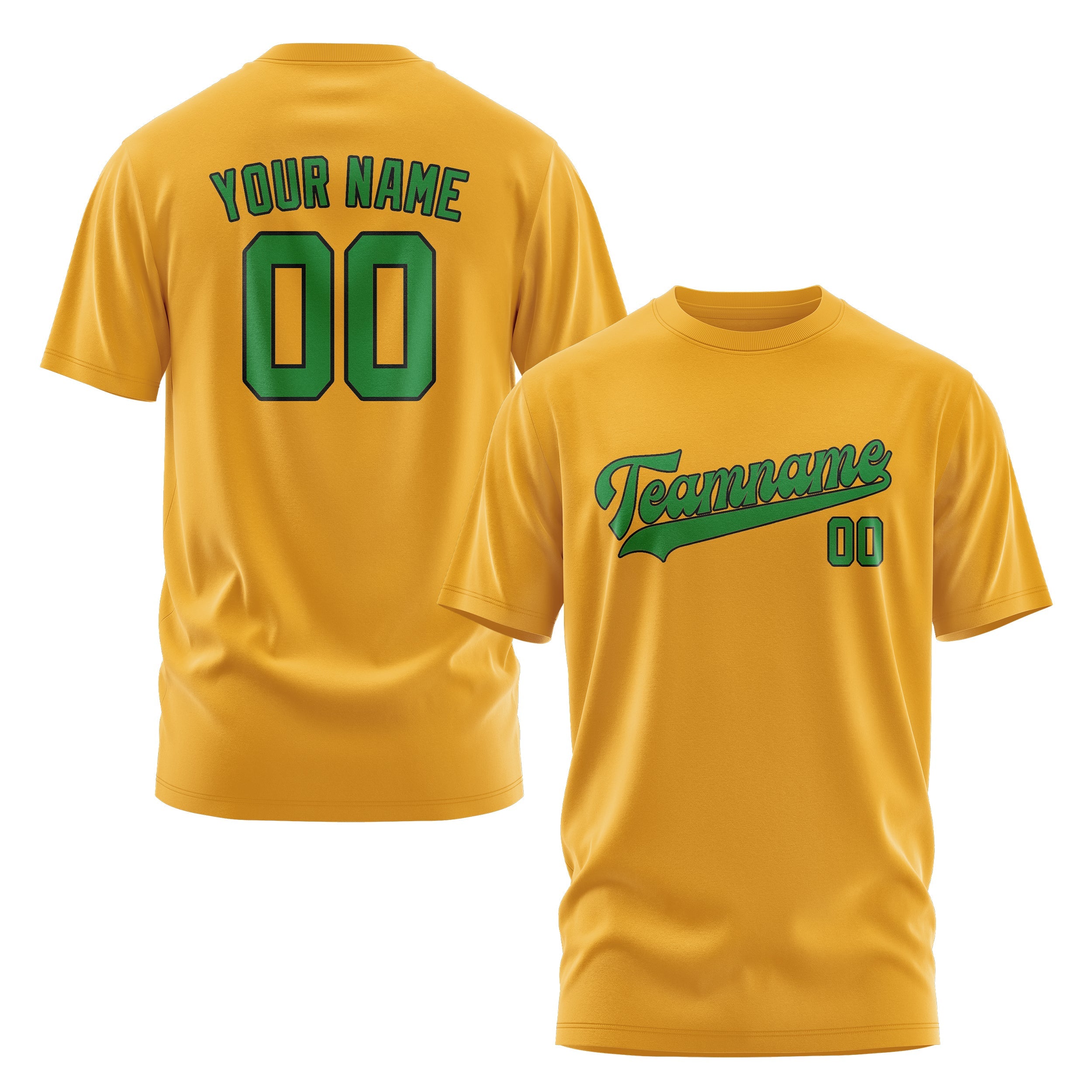 T-shirt personnalisé jaune émeraude vert émeraude